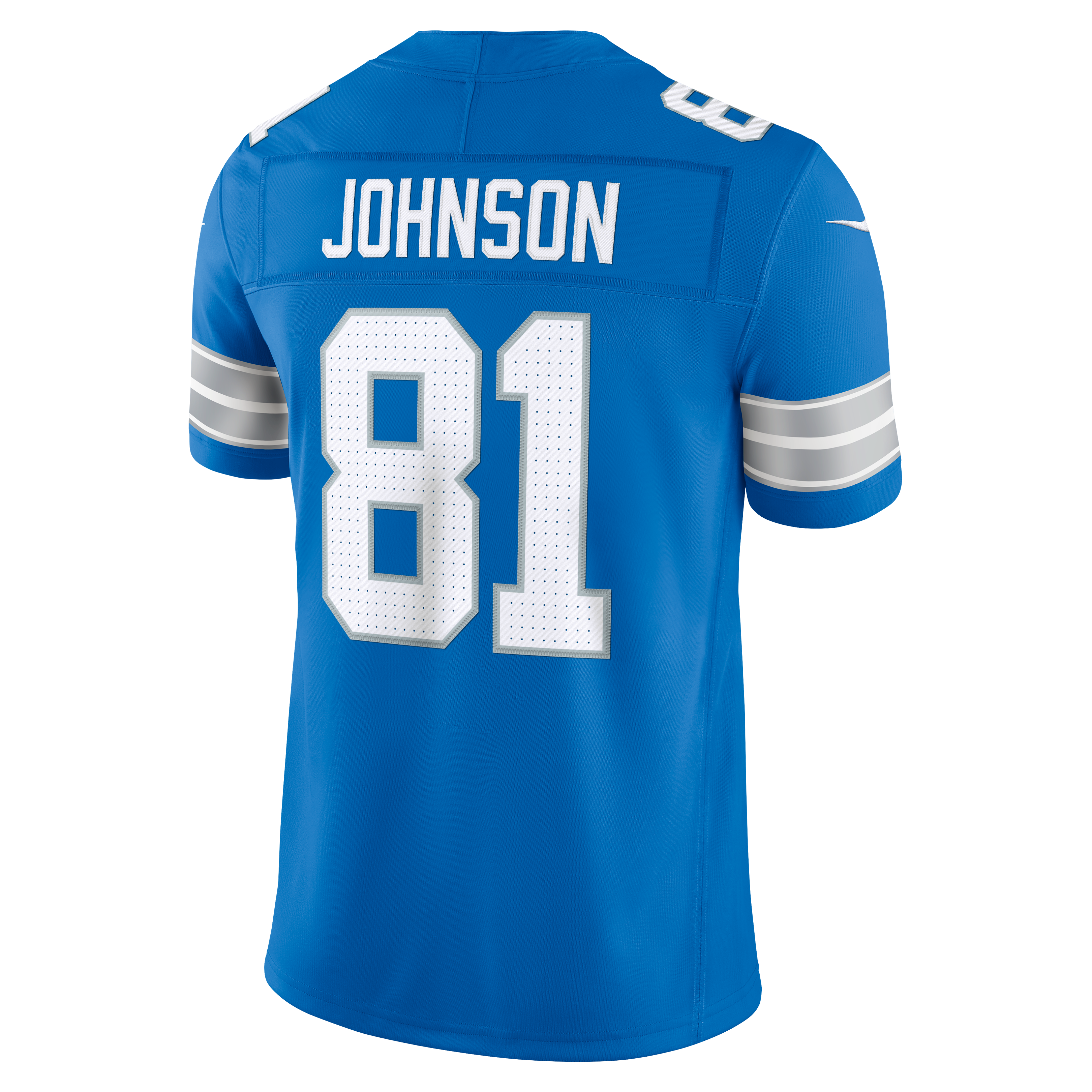 Men's Detroit Lions Calvin Johnson Nike Blue Vapor Fuse Stitched Retired Limited Jersey