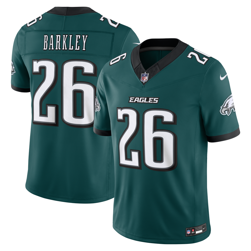 Men's Philadelphia Eagles Saquon Barkley Nike Midnight Green Team Vapor Fuse Stitched Limited Jersey