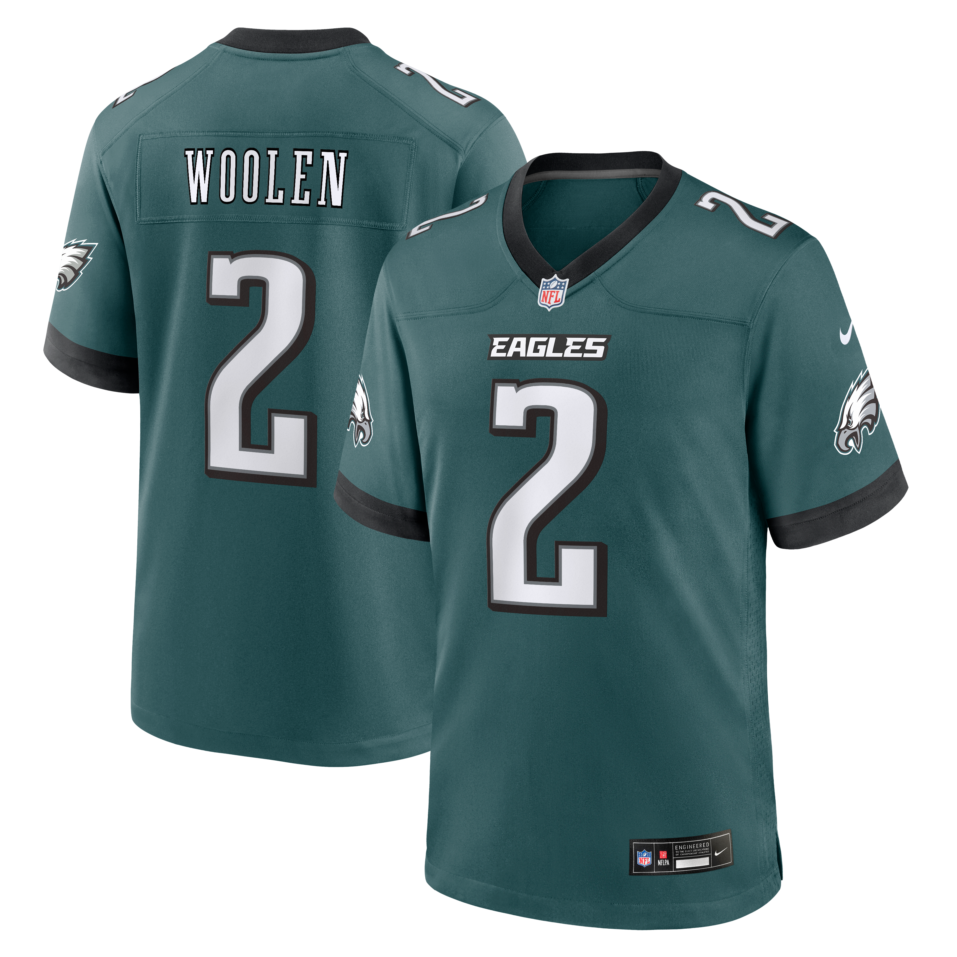Men's Philadelphia Eagles Tariq Woolen Nike Midnight Green Team Game Jersey