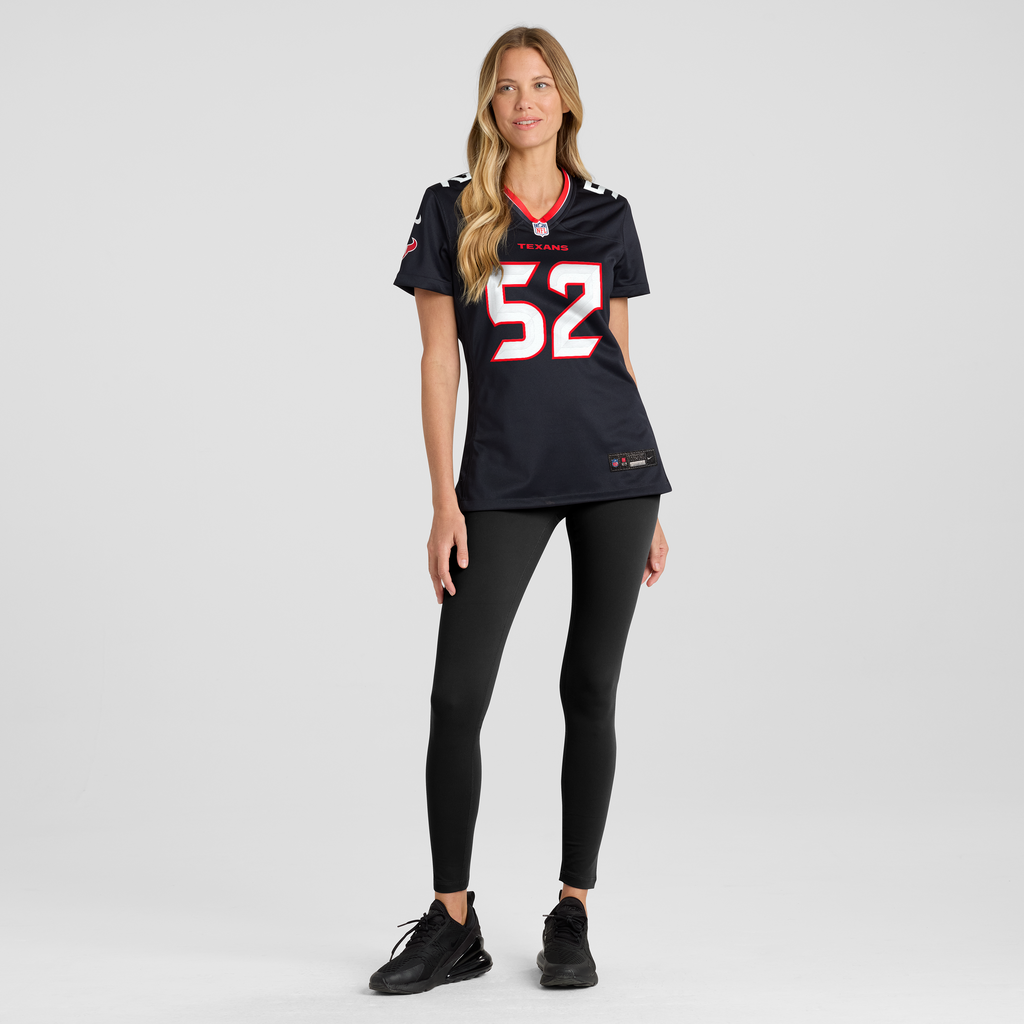 Women's Houston Texans Xavier Thomas Nike Navy Team Game Jersey