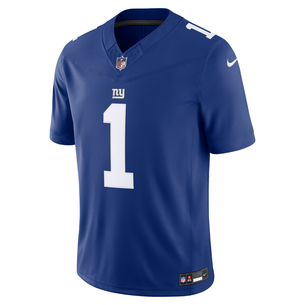 Men's New York Giants Malik Nabers Nike Royal Team Vapor Fuse Stitched Limited Jersey