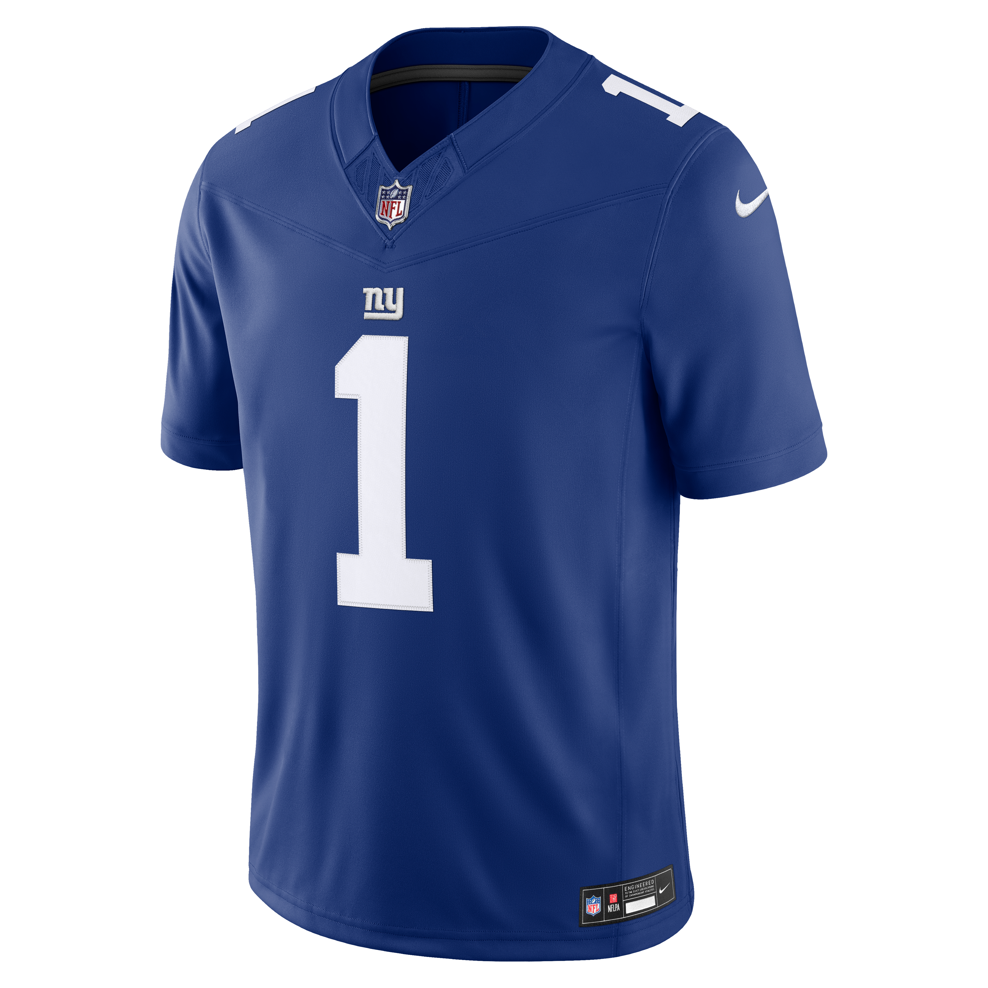 Men's New York Giants Malik Nabers Nike Royal Team Vapor Fuse Stitched Limited Jersey