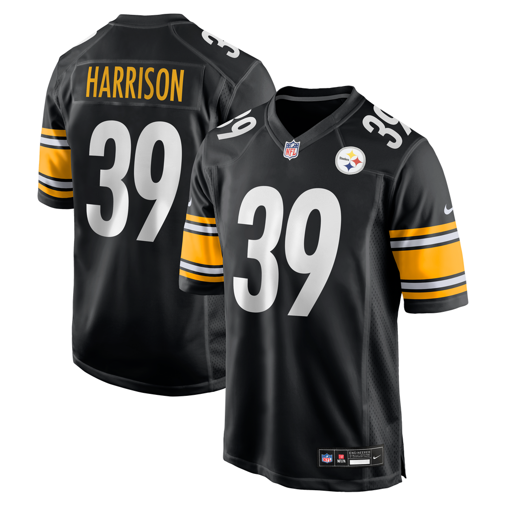 Men's Pittsburgh Steelers Malik Harrison Nike Black Team Game Jersey