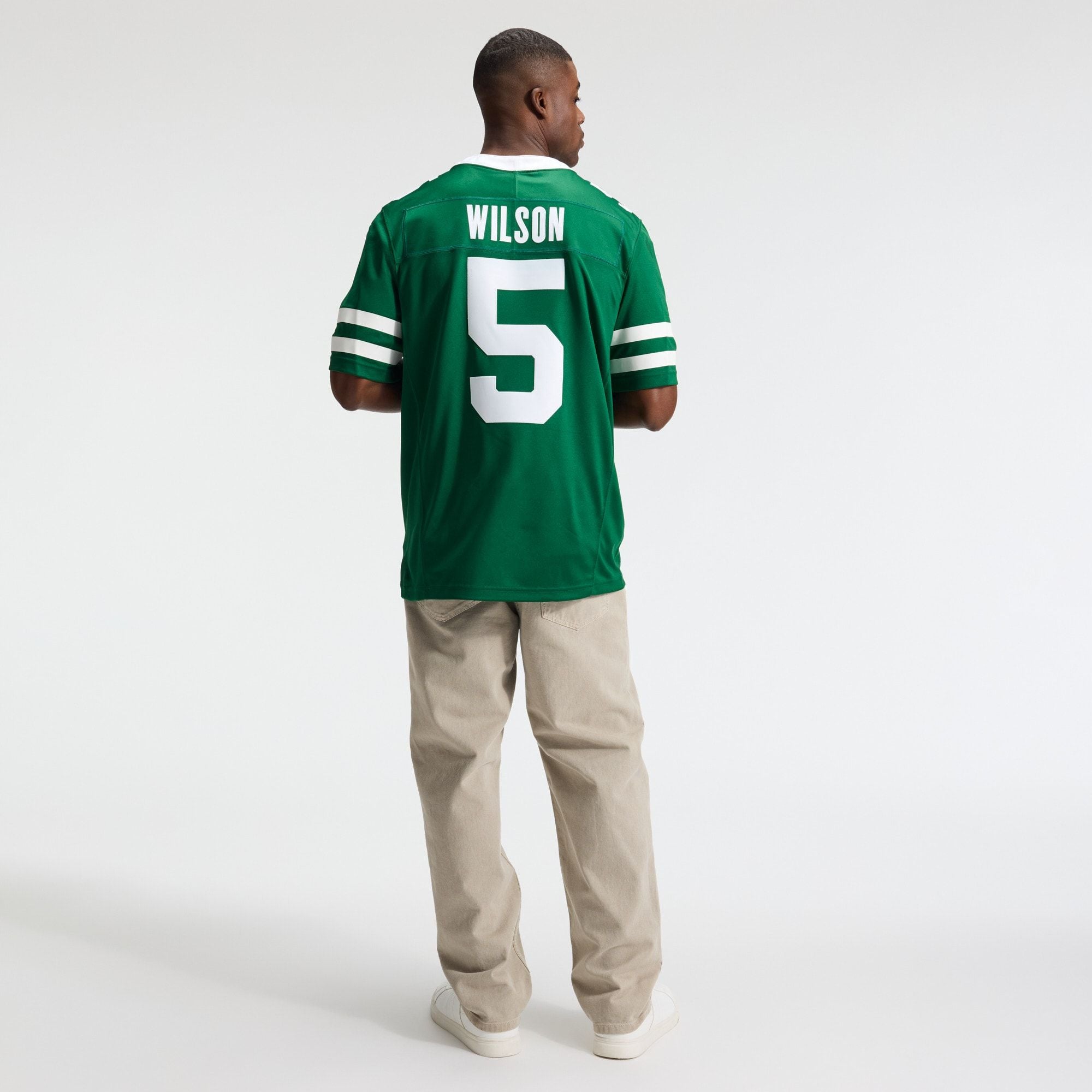 Men's New York Jets Garrett Wilson Nike Legacy Green Team Vapor Fuse Stitched Limited Jersey