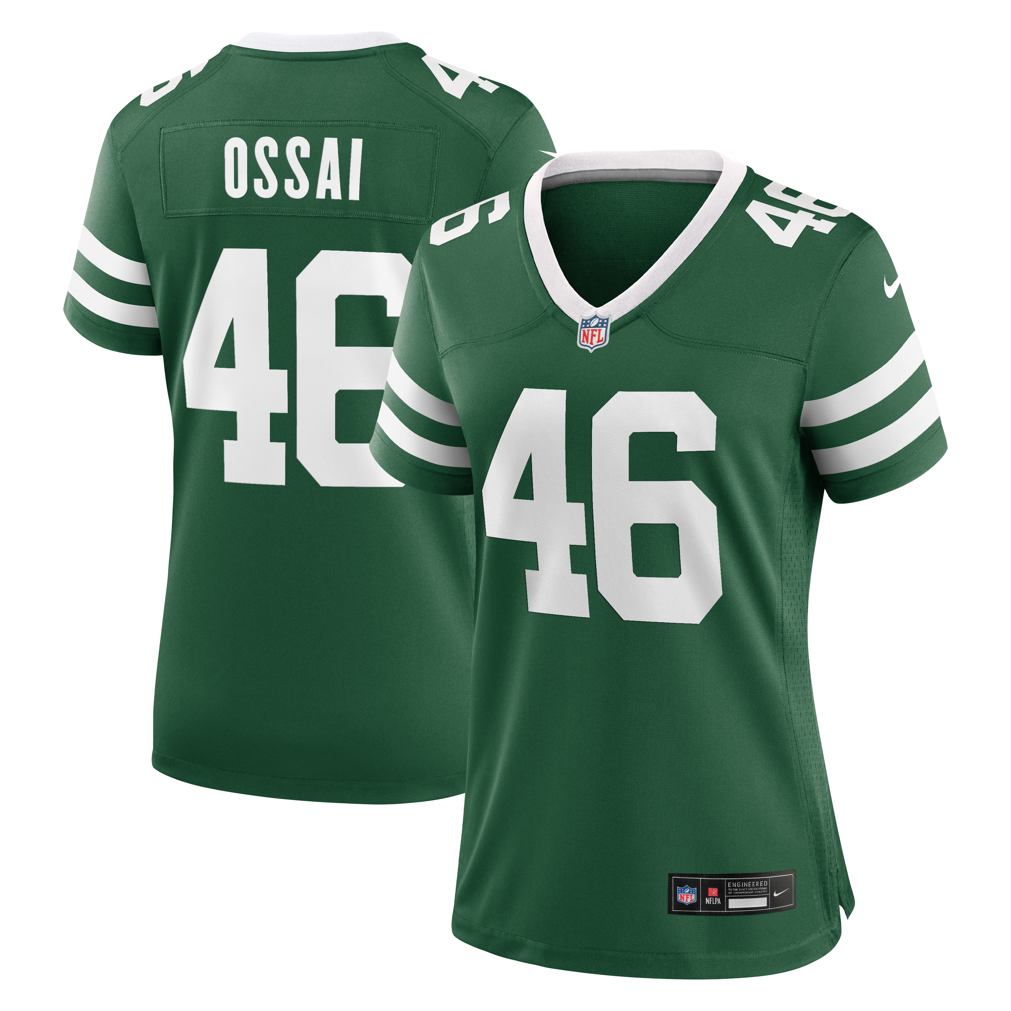 Women's New York Jets Joseph Ossai Nike Legacy Green Team Game Jersey