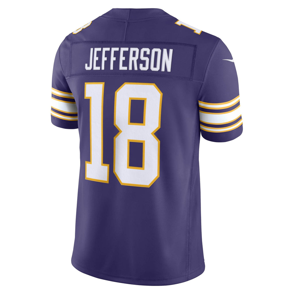 Men's Minnesota Vikings Justin Jefferson Nike Purple Alternate Classic Vapor Fuse Stitched Limited Jersey