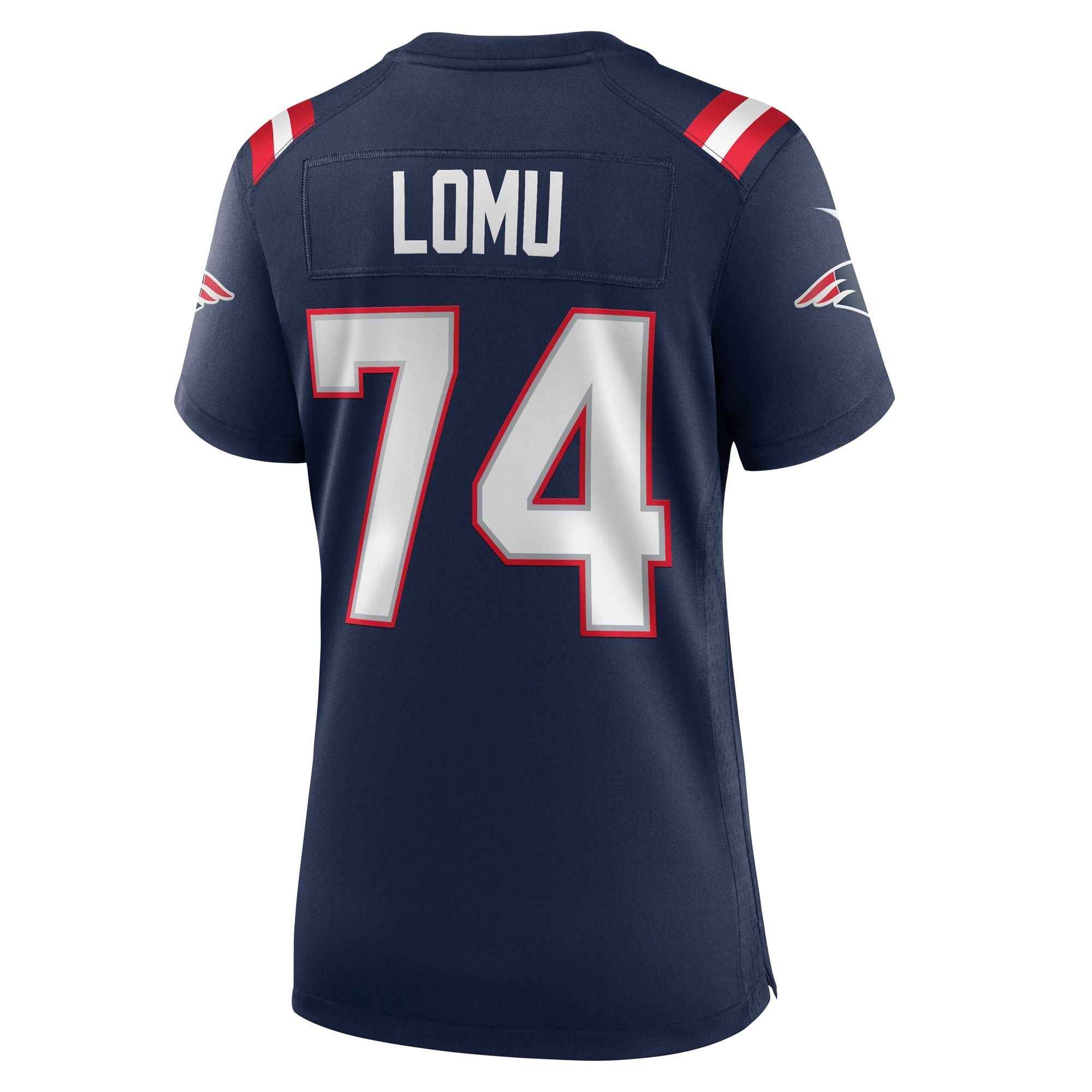 Women's New England Patriots Caleb Lomu Nike Navy Team Game Jersey