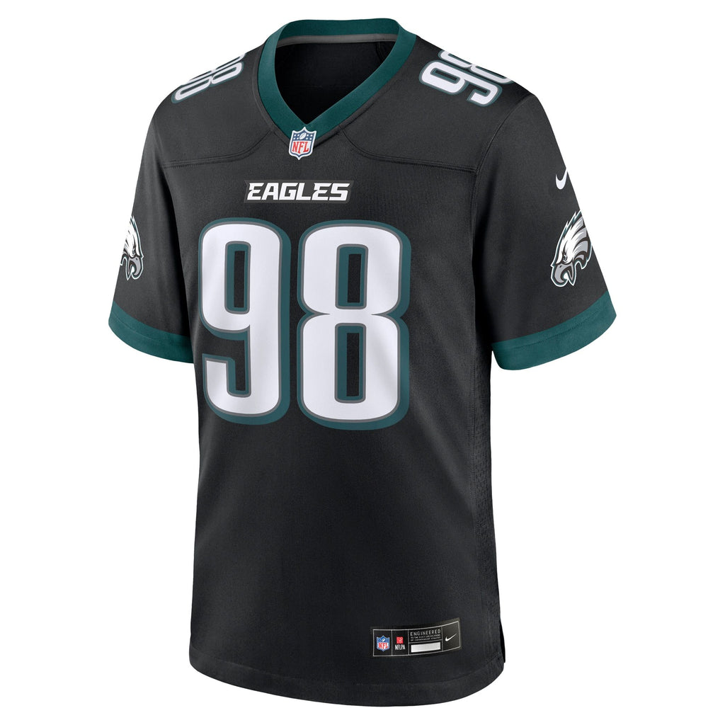 Men's Philadelphia Eagles Jalen Carter Nike Black Alternate Game Player Jersey