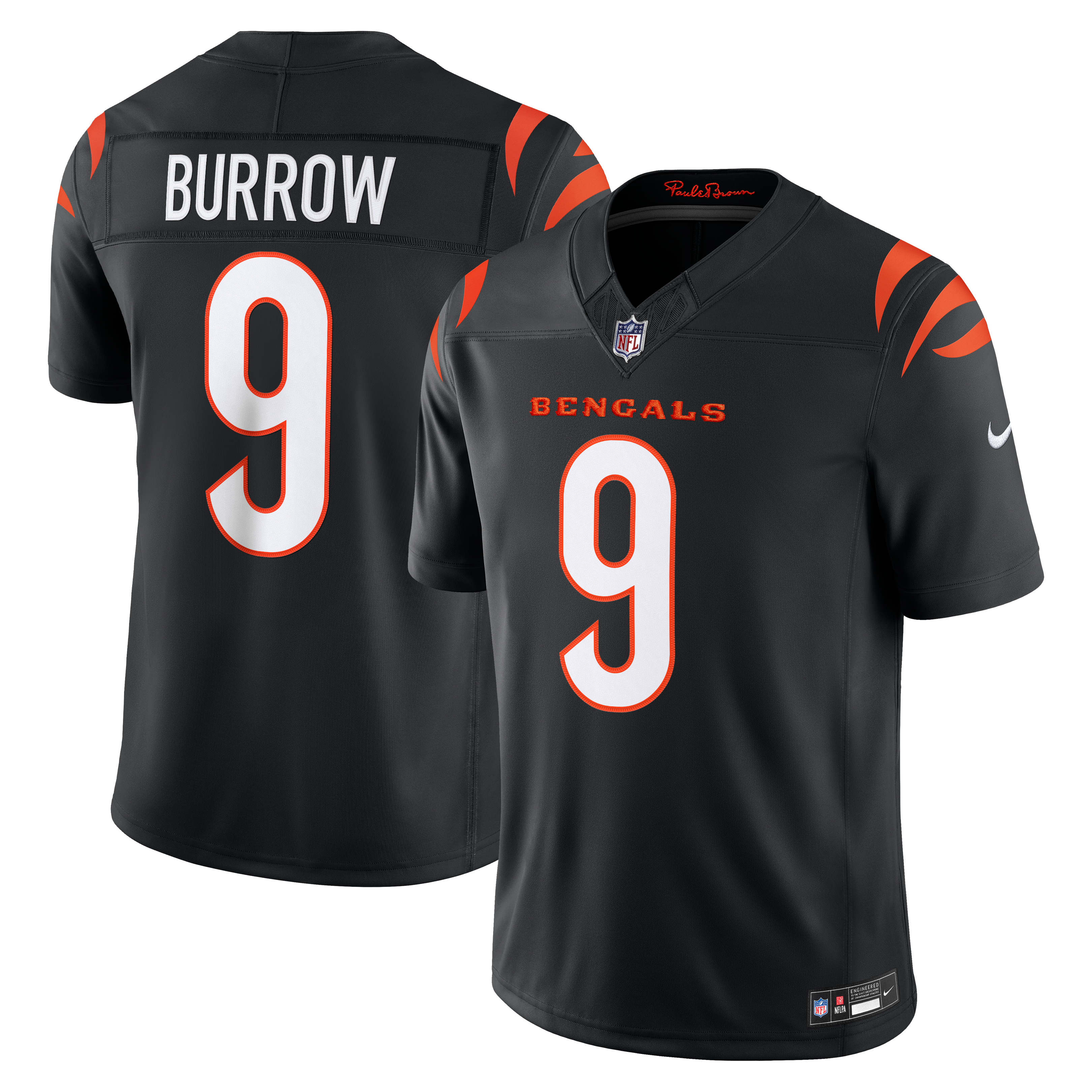 Men's Cincinnati Bengals Joe Burrow Nike Black Team Vapor Fuse Stitched Limited Jersey