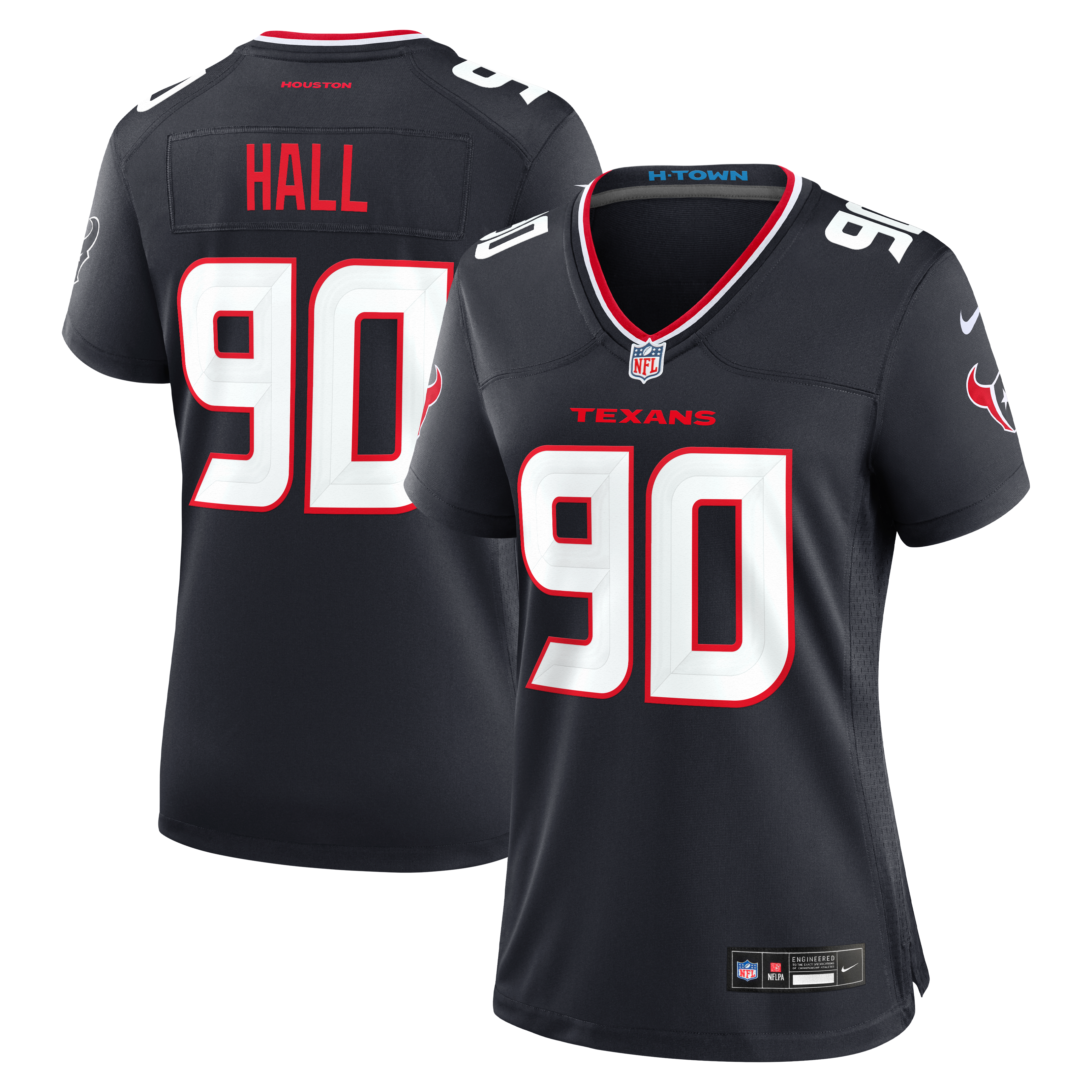 Women's Houston Texans Logan Hall Nike Navy Team Game Jersey