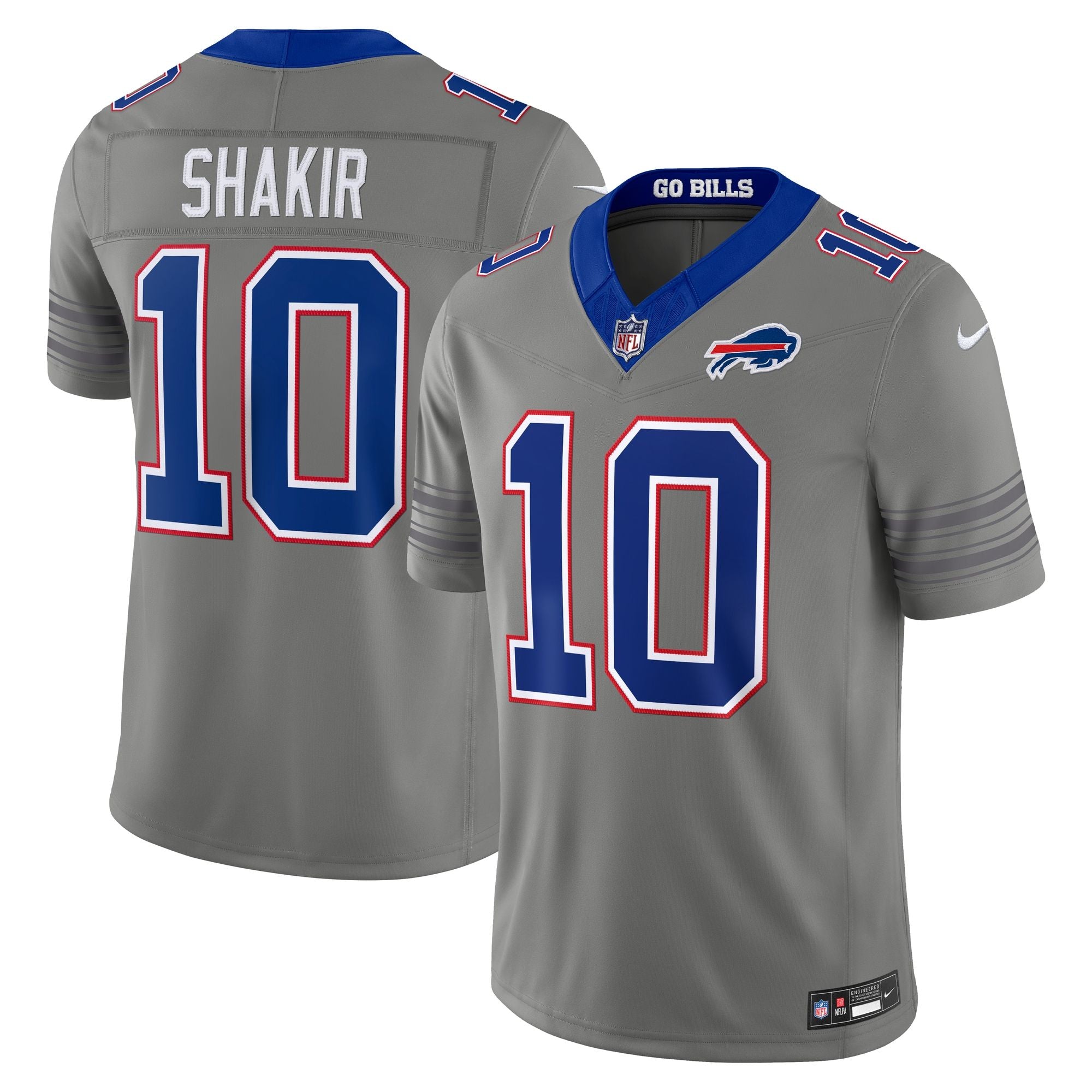 Men's Buffalo Bills Khalil Shakir Nike Gray Nickel City Vapor Fuse Stitched Limited Jersey