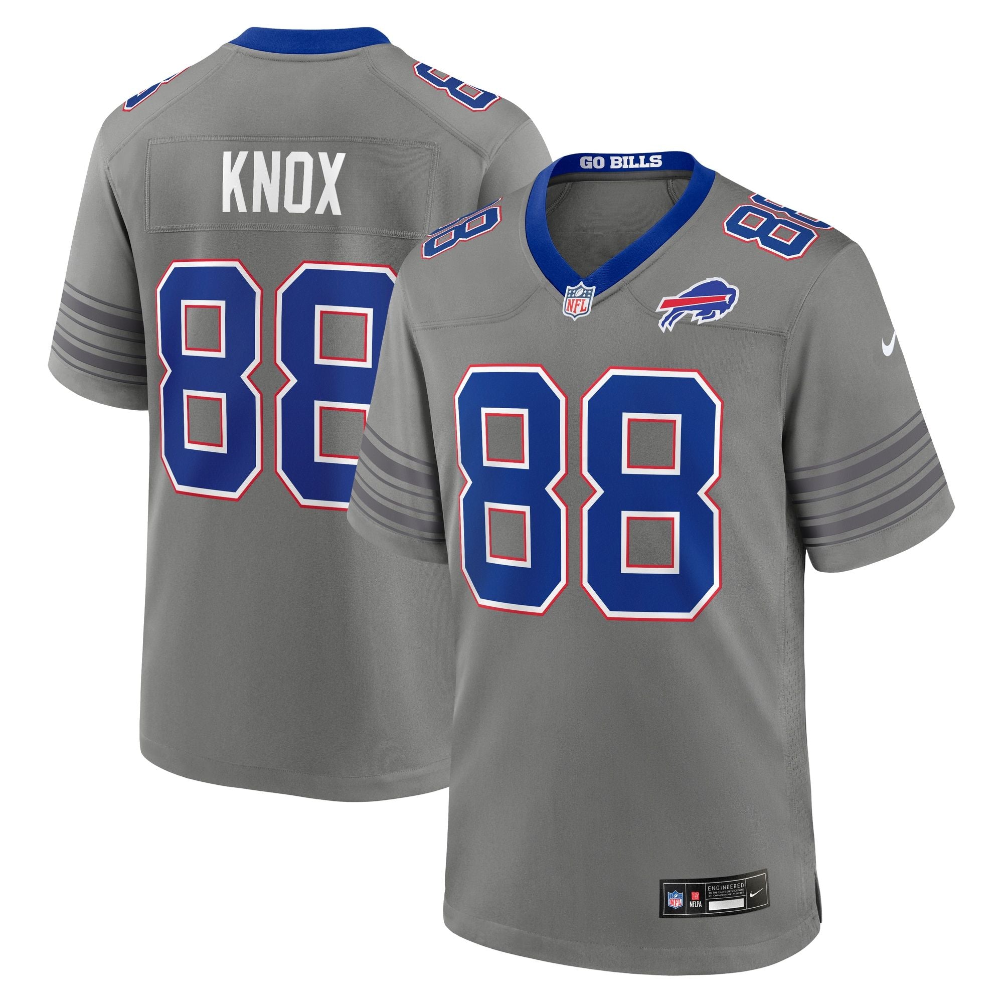 Men's Buffalo Bills Dawson Knox Nike Gray Nickel City Game Jersey