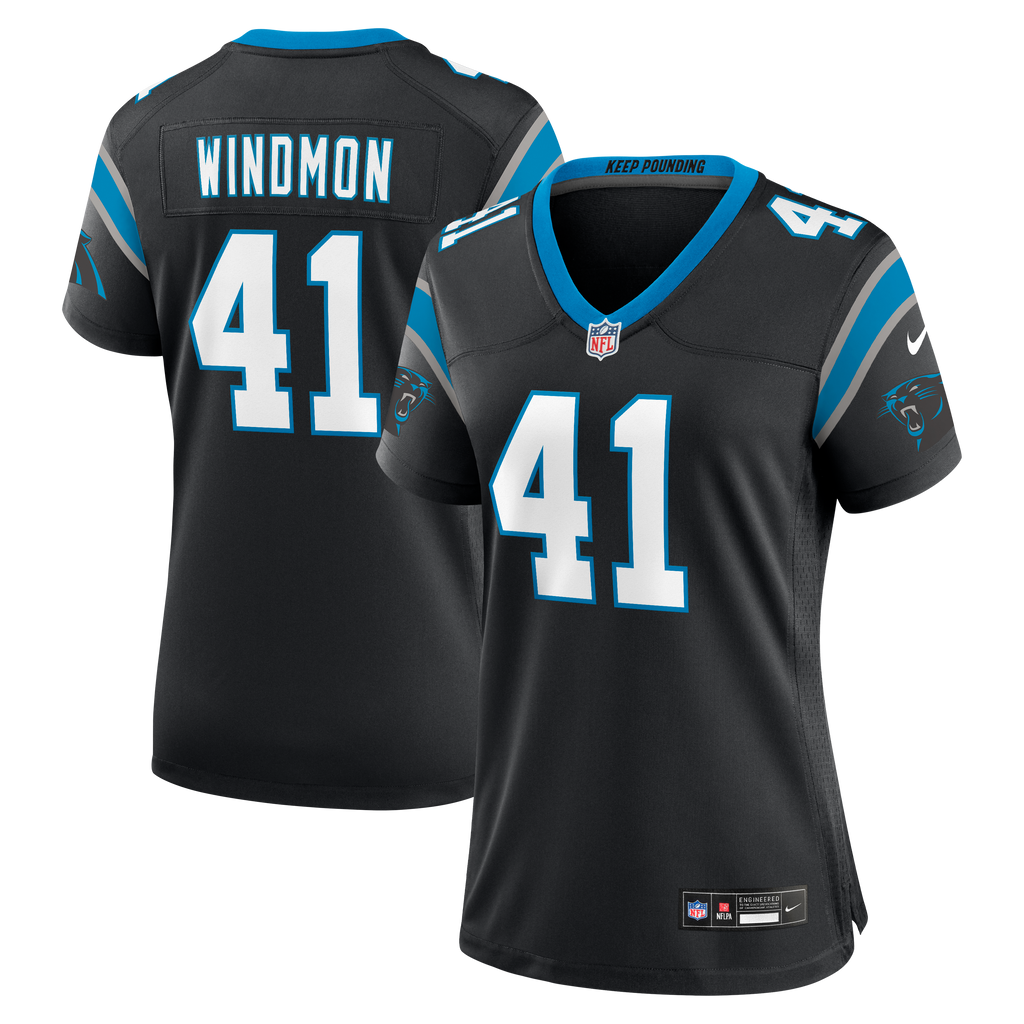 Women's Carolina Panthers Jacoby Windmon Nike Black Team Game Jersey