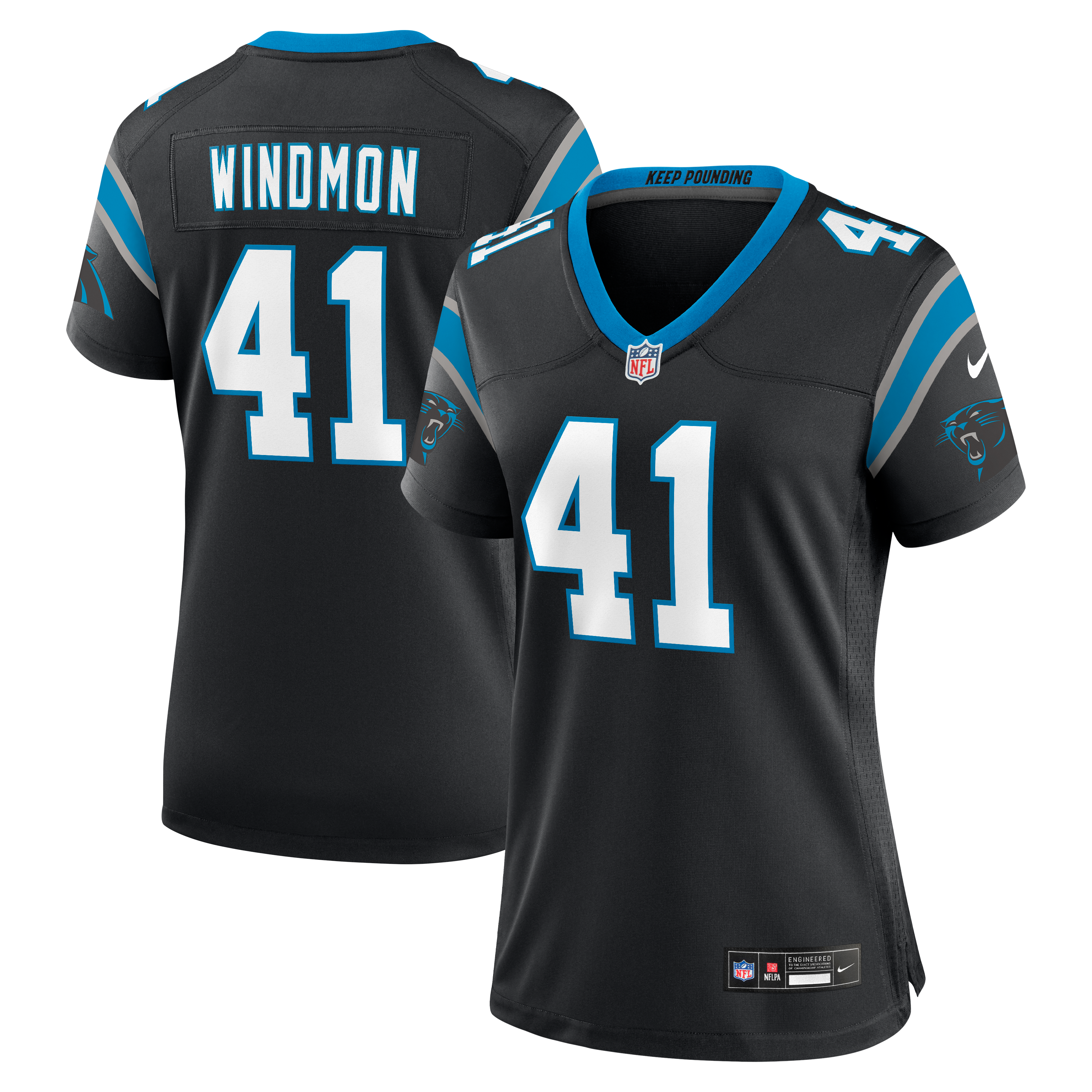 Women's Carolina Panthers Jacoby Windmon Nike Black Team Game Jersey