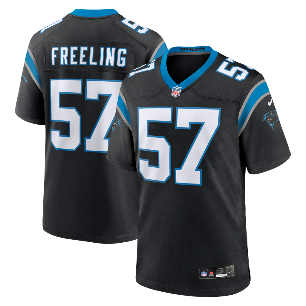 Men's Carolina Panthers Monroe Freeling Nike Black 2026 Nfl Draft First Round Pick No 19 Team Game Jersey