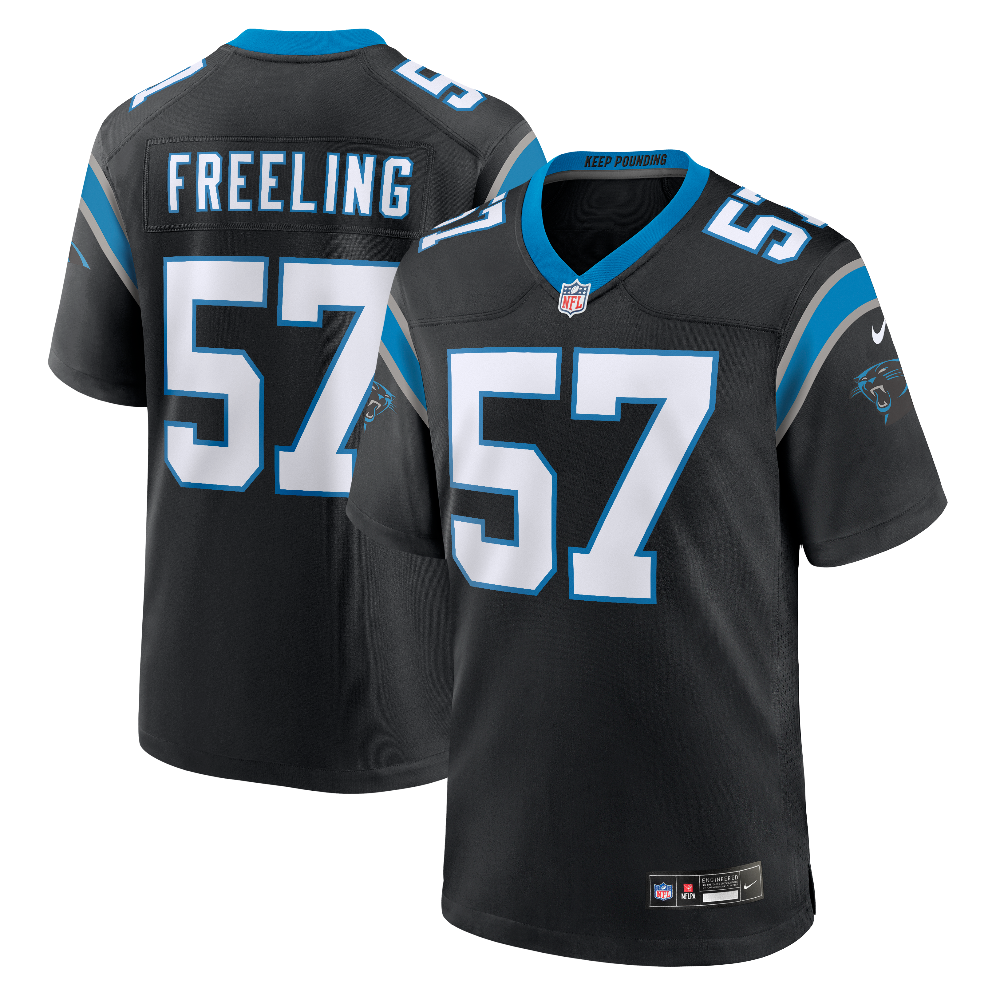 Men's Carolina Panthers Monroe Freeling Nike Black 2026 Nfl Draft First Round Pick No 19 Team Game Jersey