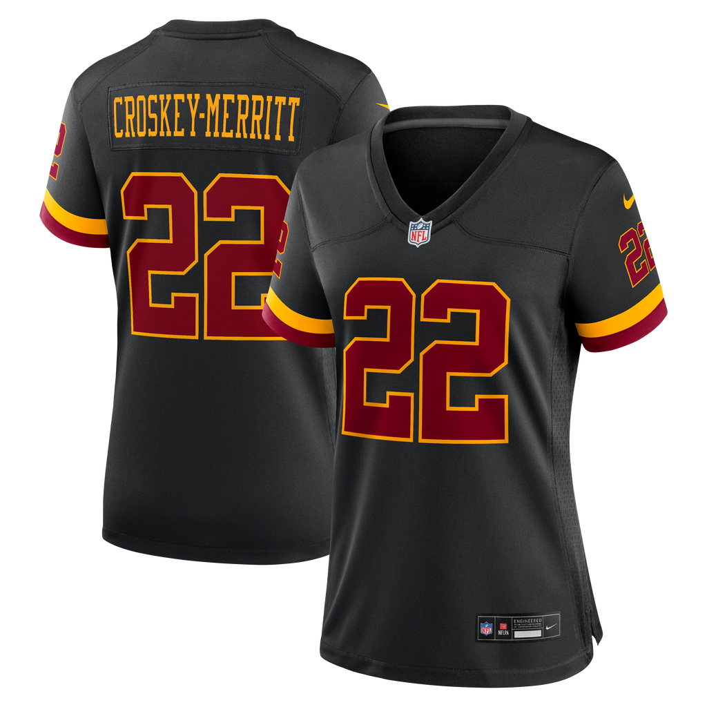 Women's Washington Commanders Jacory Croskey Merritt Nike Black Hail Raiser Alternate Game Jersey