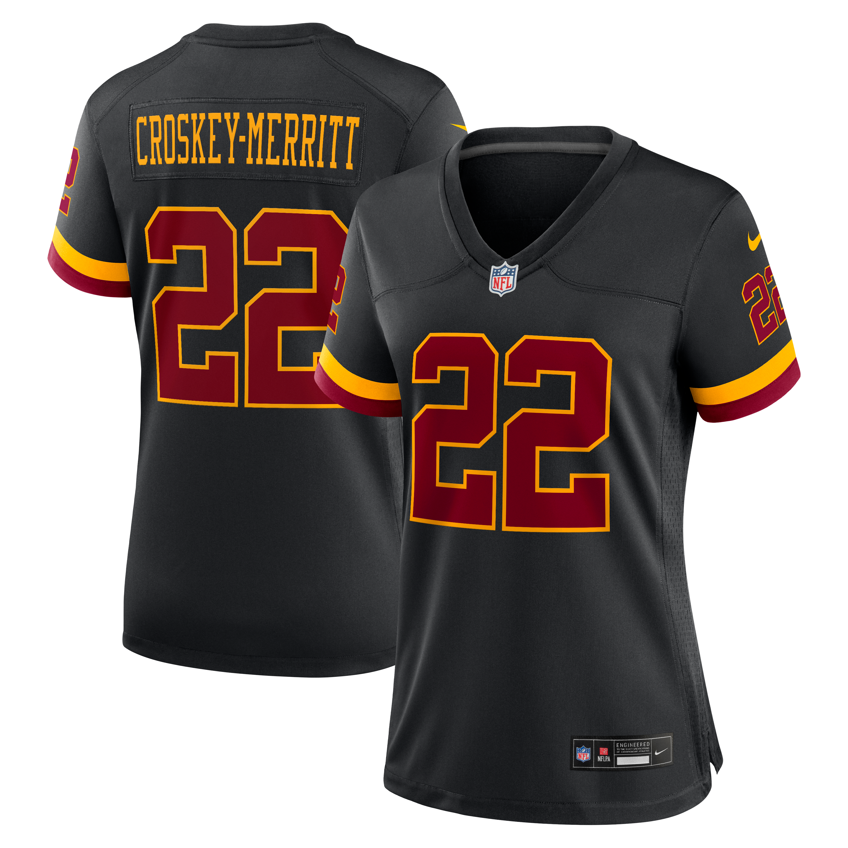 Women's Washington Commanders Jacory Croskey Merritt Nike Black Hail Raiser Alternate Game Jersey