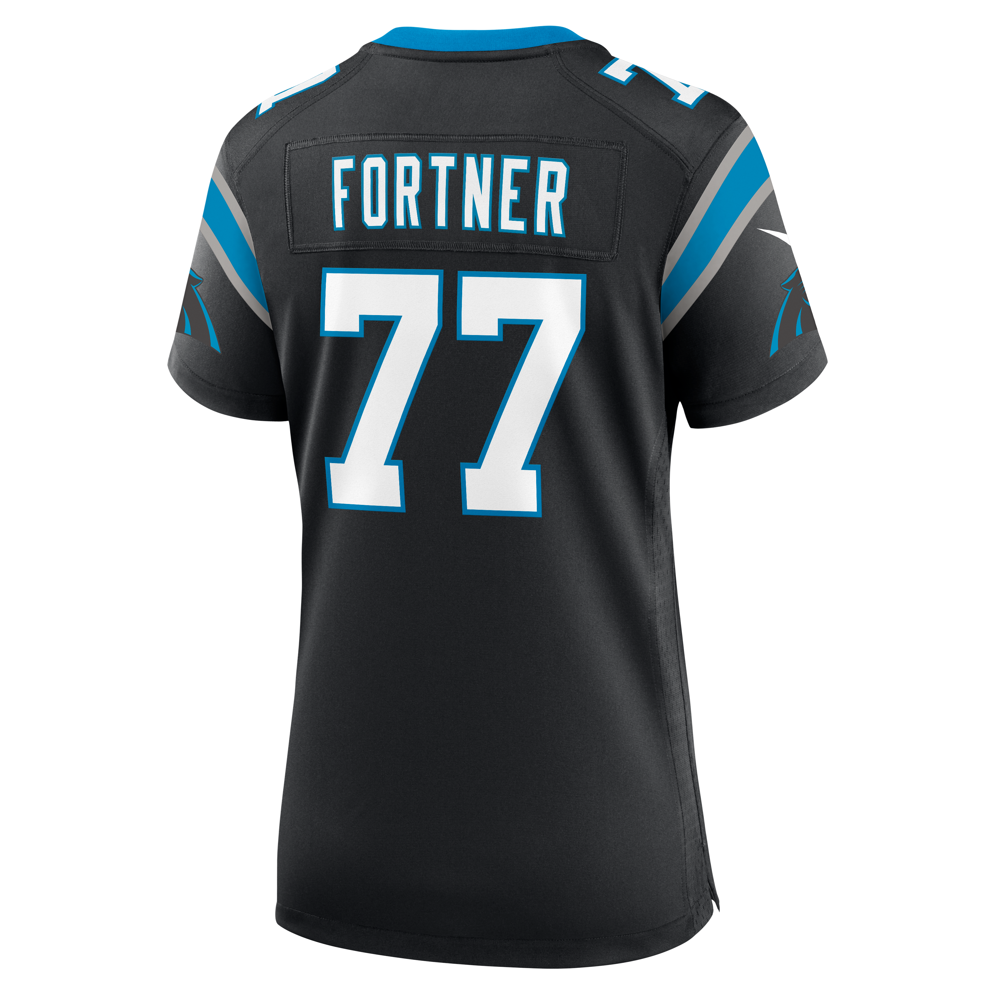 Women's Carolina Panthers Luke Fortner Nike Black Team Game Jersey