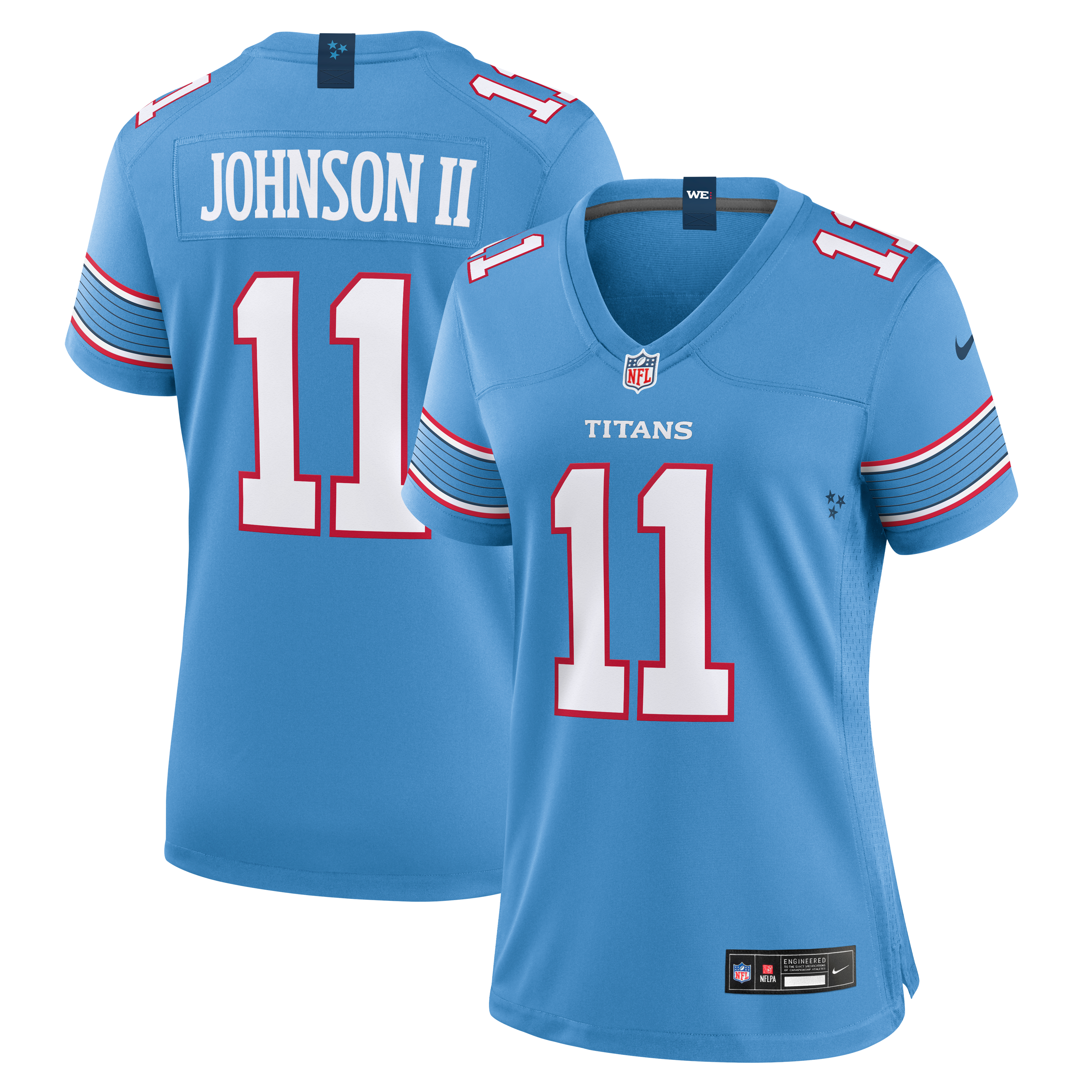 Women's Tennessee Titans Jermaine Johnson Ii Nike Light Blue Team Game Jersey