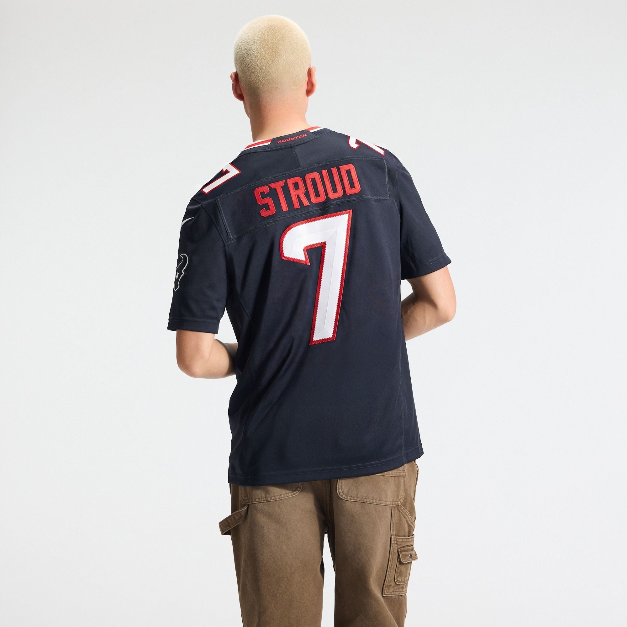Men's Houston Texans Cj Stroud Nike Navy Team Vapor Fuse Stitched Limited Jersey
