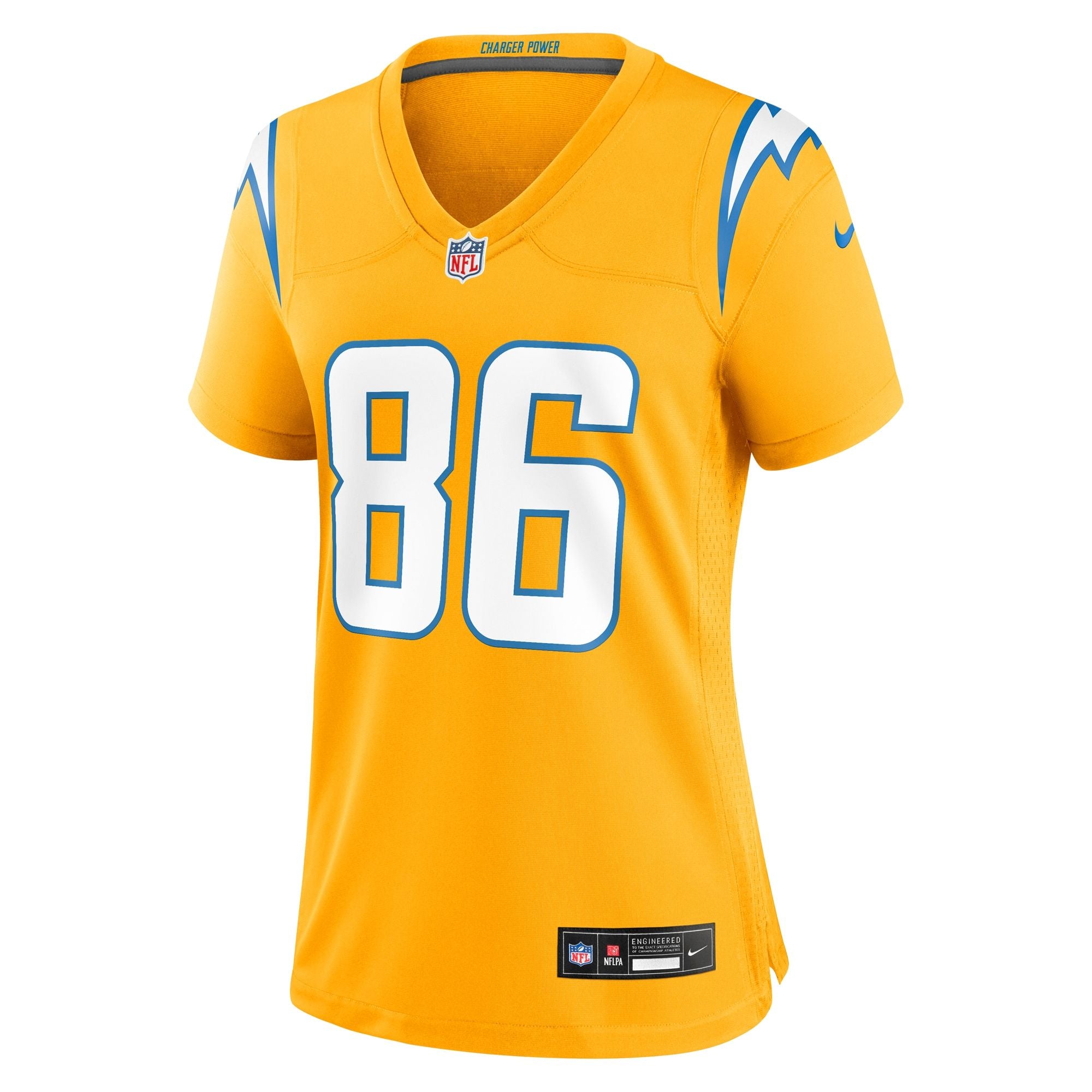 Women's Los Angeles Chargers Oronde Gadsden Nike Gold Alternate Charger Power Game Jersey