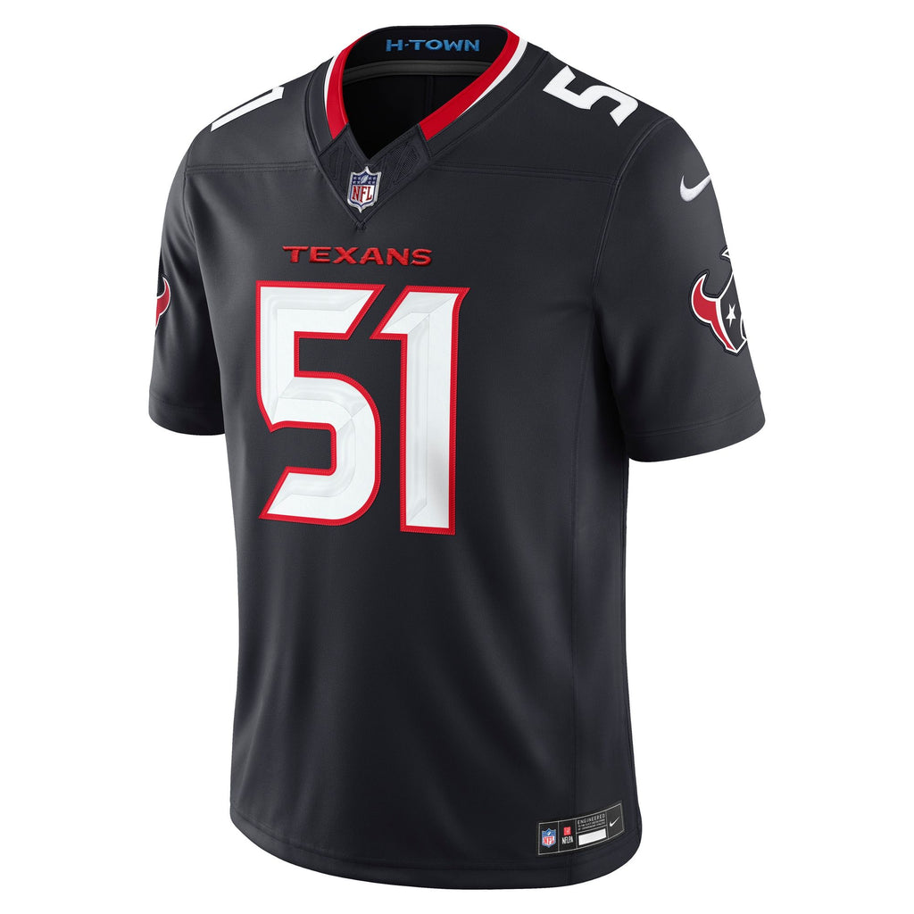 Men's Houston Texans Will Anderson Jr Nike Navy Team Vapor Fuse Stitched Limited Jersey