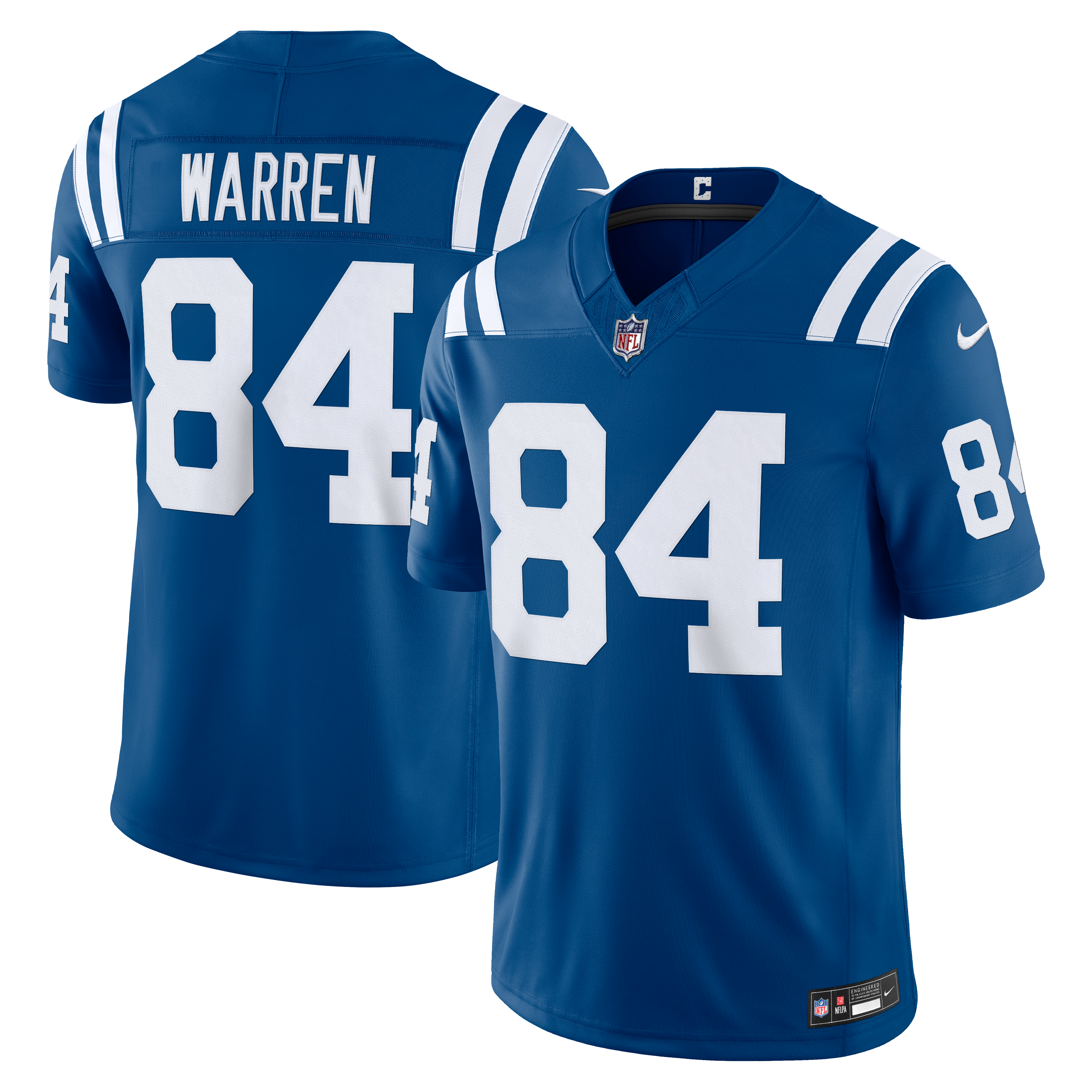 Men's Indianapolis Colts Tyler Warren Nike Royal Team Vapor Fuse Stitched Limited Jersey
