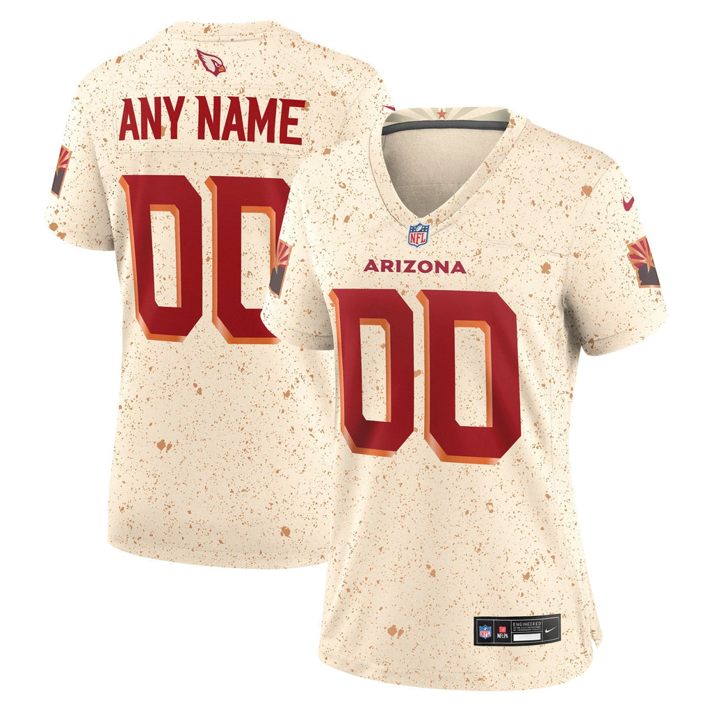 Women's Arizona Cardinals Nike Natural 2025 Rivalries Collection Custom Game Jersey