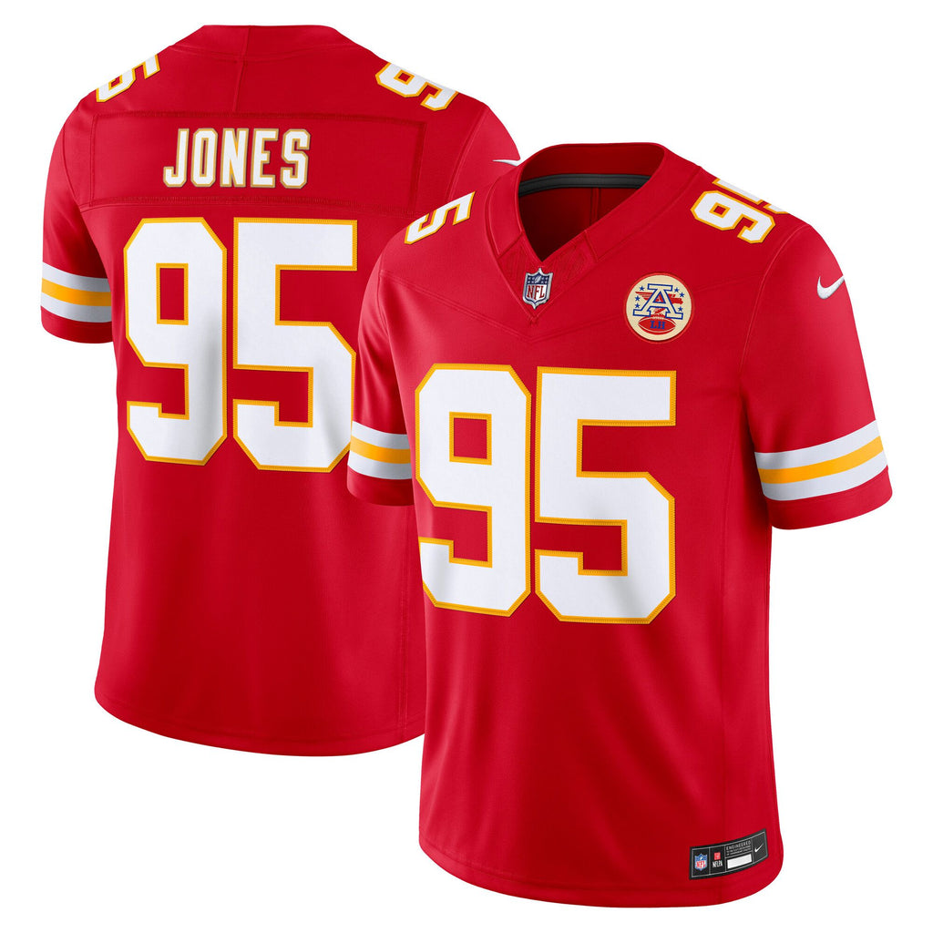 Men's Kansas City Chiefs Chris Jones Nike Red Team Vapor Fuse Stitched Limited Jersey