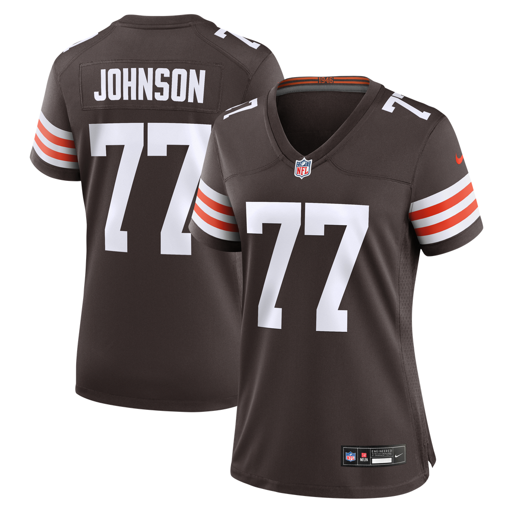 Women's Cleveland Browns Zion Johnson Nike Brown Team Game Jersey