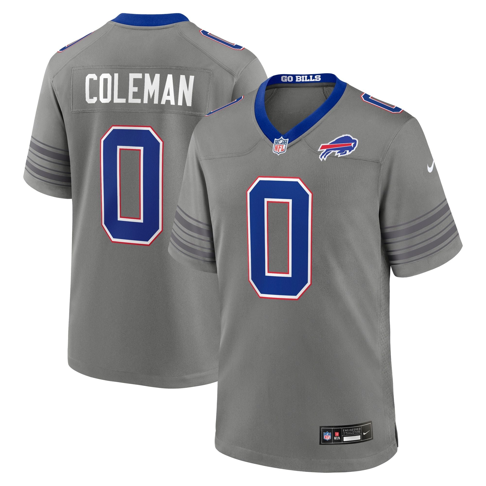 Men's Buffalo Bills Keon Coleman Nike Gray Nickel City Game Jersey