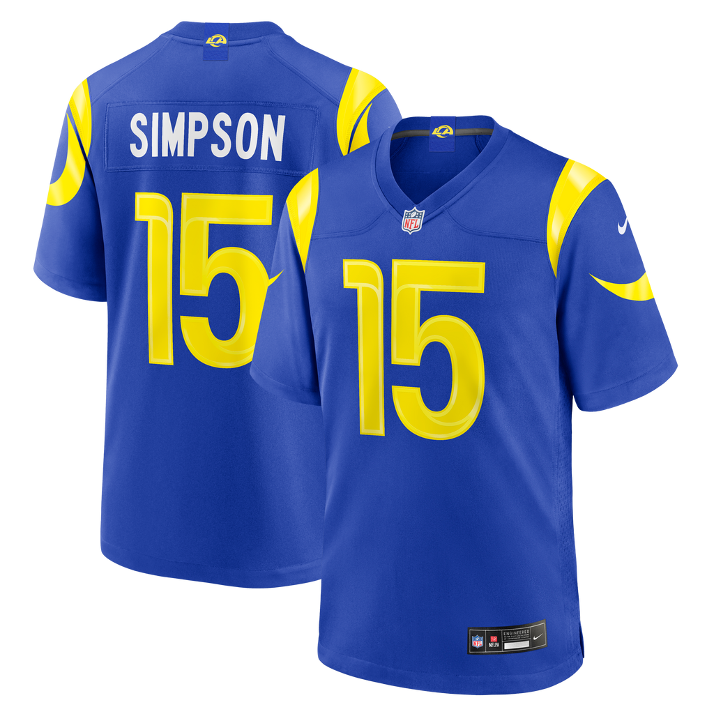 Men's Los Angeles Rams Ty Simpson Nike Royal 2026 Nfl Draft First Round Pick No 13 Team Game Jersey