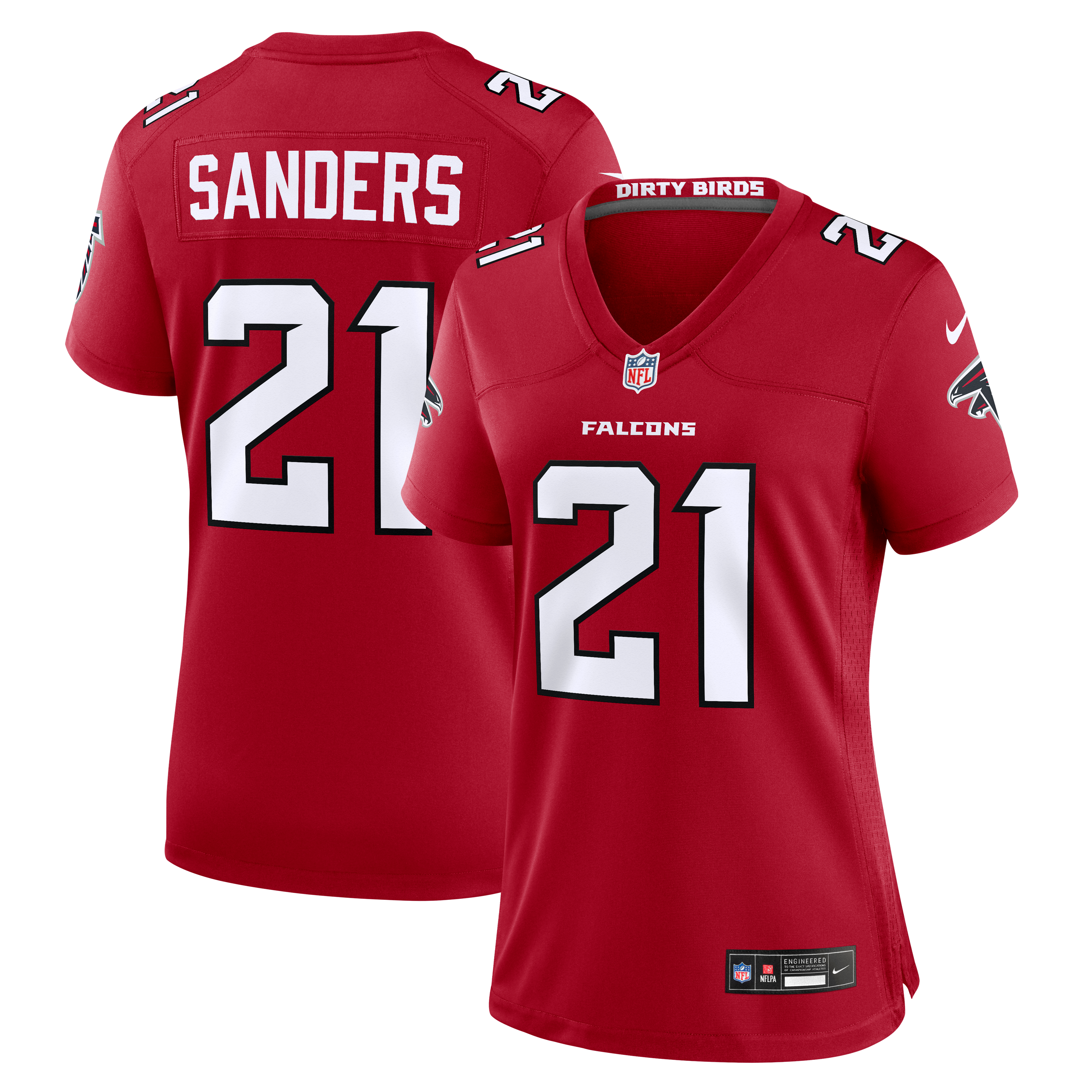 Women's Atlanta Falcons Deion Sanders Nike Red Retired Player Game Jersey