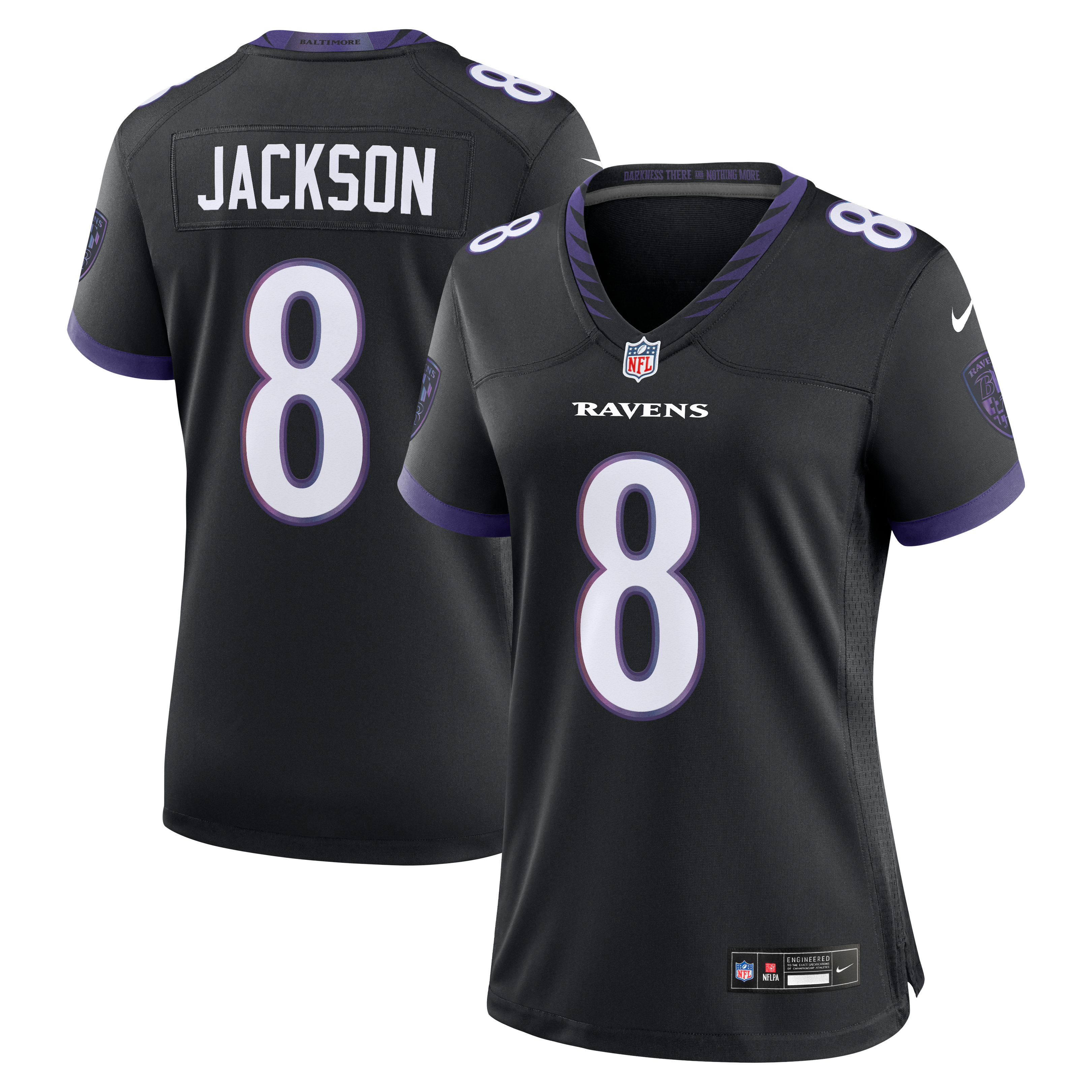 Women's Baltimore Ravens Lamar Jackson Nike Black Alternate Game Jersey