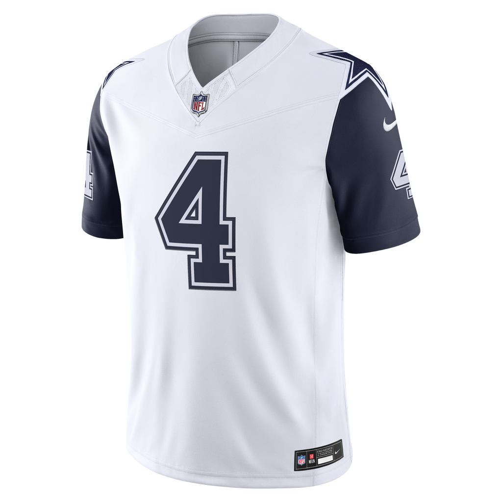 Men's Dallas Cowboys Dak Prescott Nike White Alternate Vapor Fuse Stitched Limited Jersey