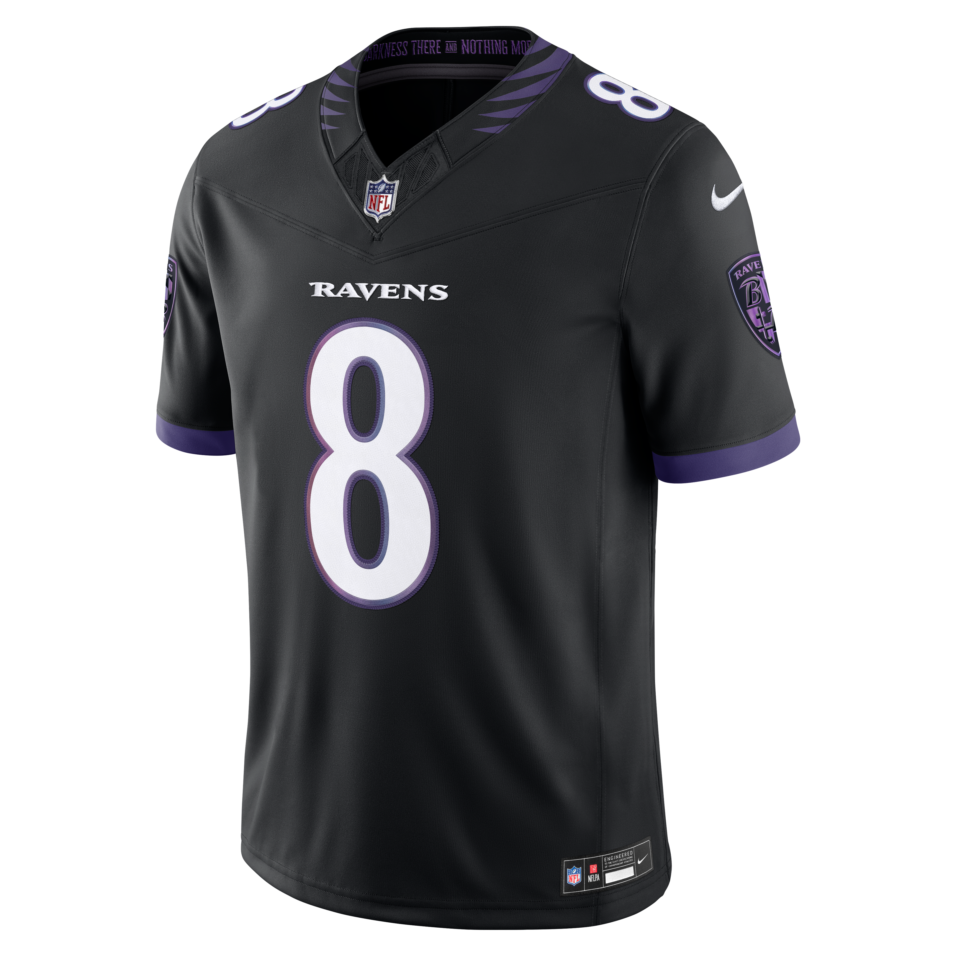Men's Baltimore Ravens Lamar Jackson Nike Black Alternate Alternate Vapor Fuse Stitched Limited Jersey