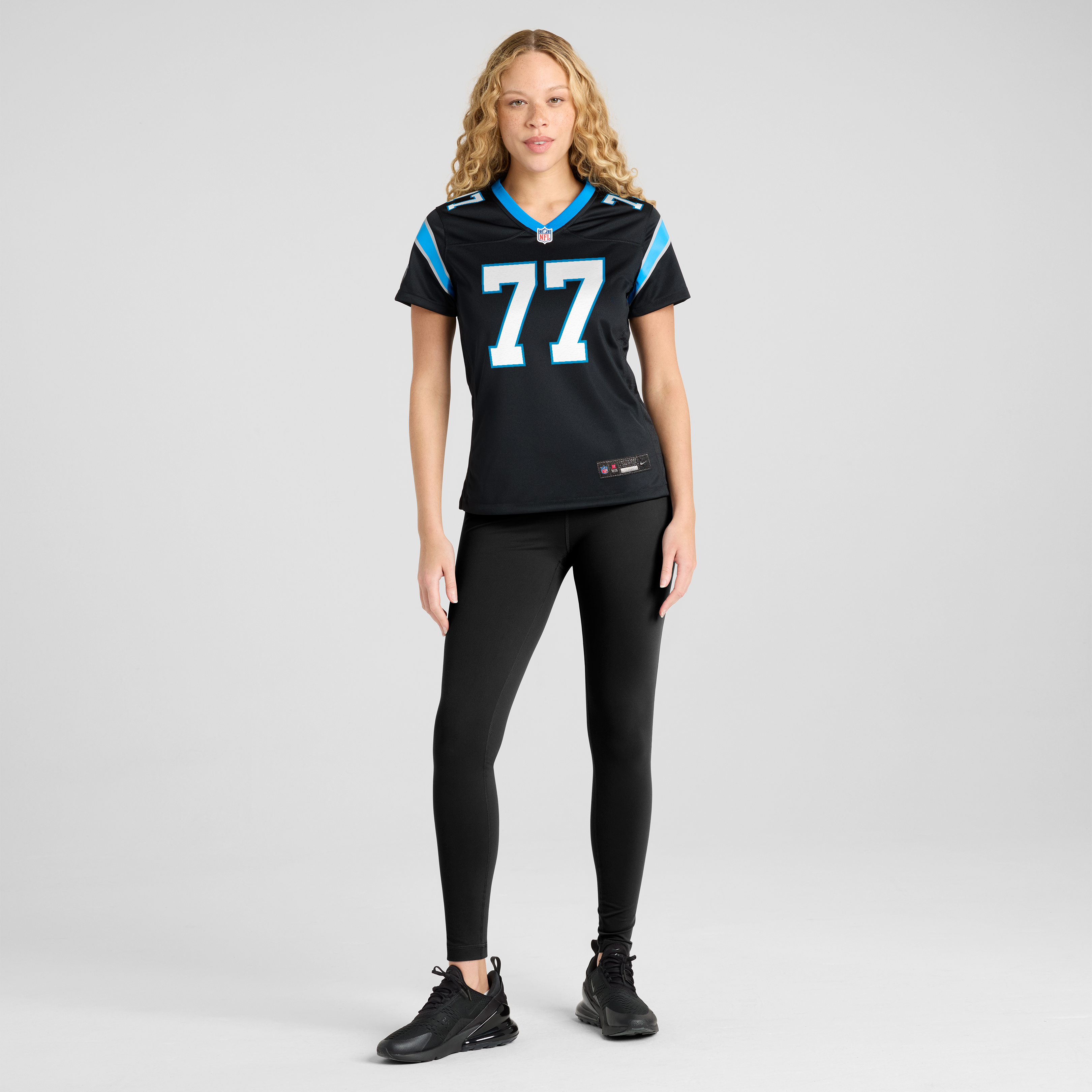 Women's Carolina Panthers Luke Fortner Nike Black Team Game Jersey
