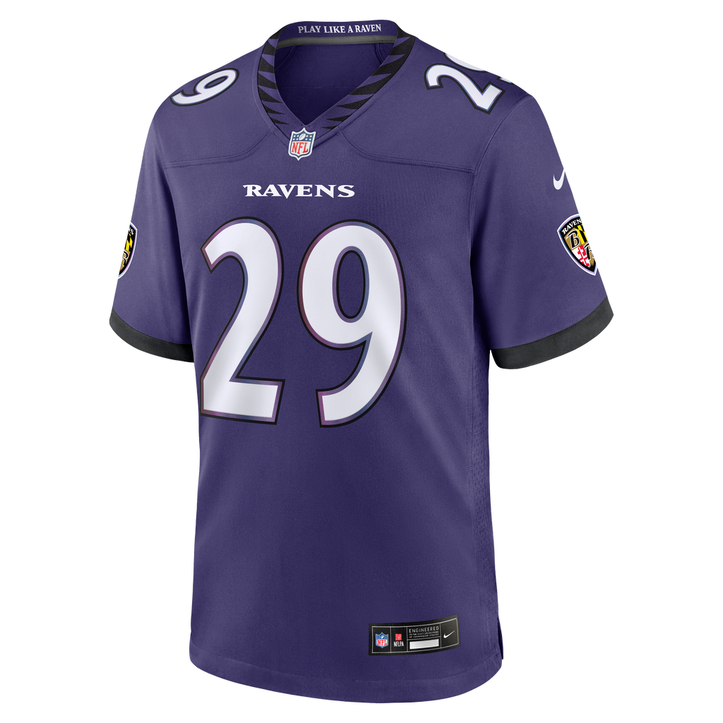 Men's Baltimore Ravens Chandler Rivers Nike Purple Team Game Jersey