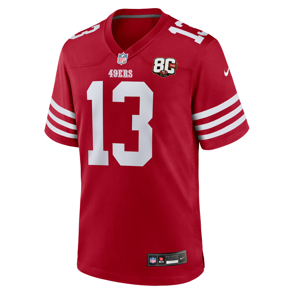 Men's San Francisco 49Ers Brock Purdy Nike Scarlet 80Th Anniversary Game Jersey
