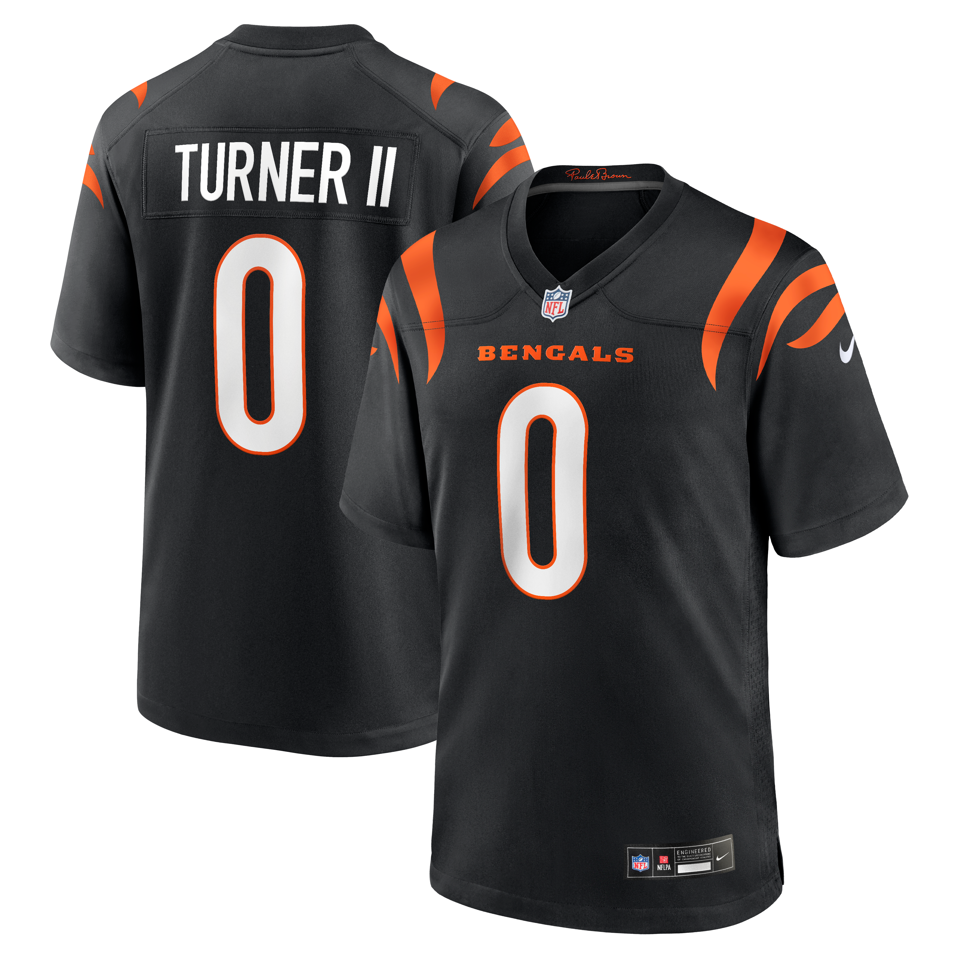 Men's Cincinnati Bengals Dj Turner Ii Nike Black Team Game Jersey