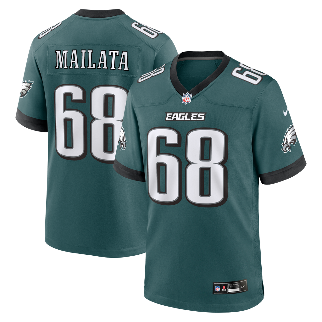 Men's Philadelphia Eagles Jordan Mailata Nike Midnight Green Team Game Jersey