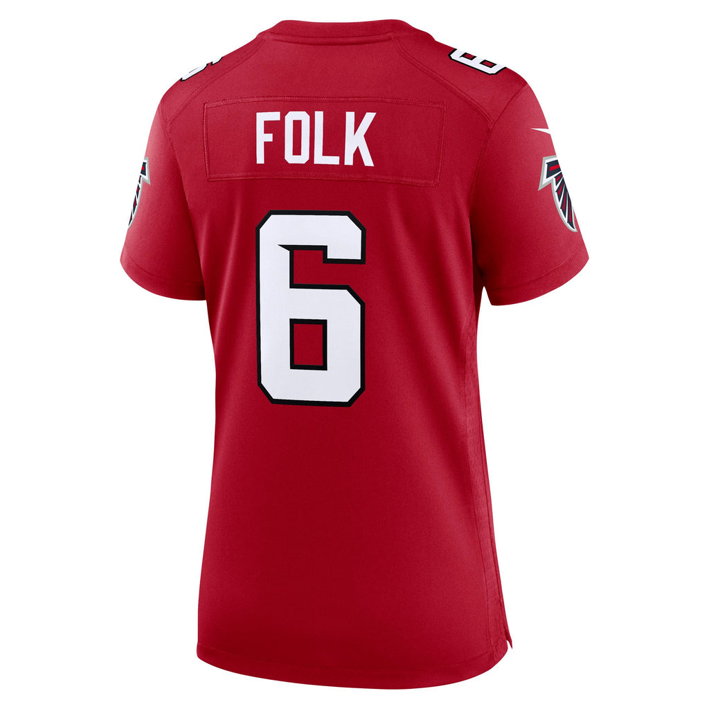Women's Atlanta Falcons Nick Folk Nike Red Team Game Jersey