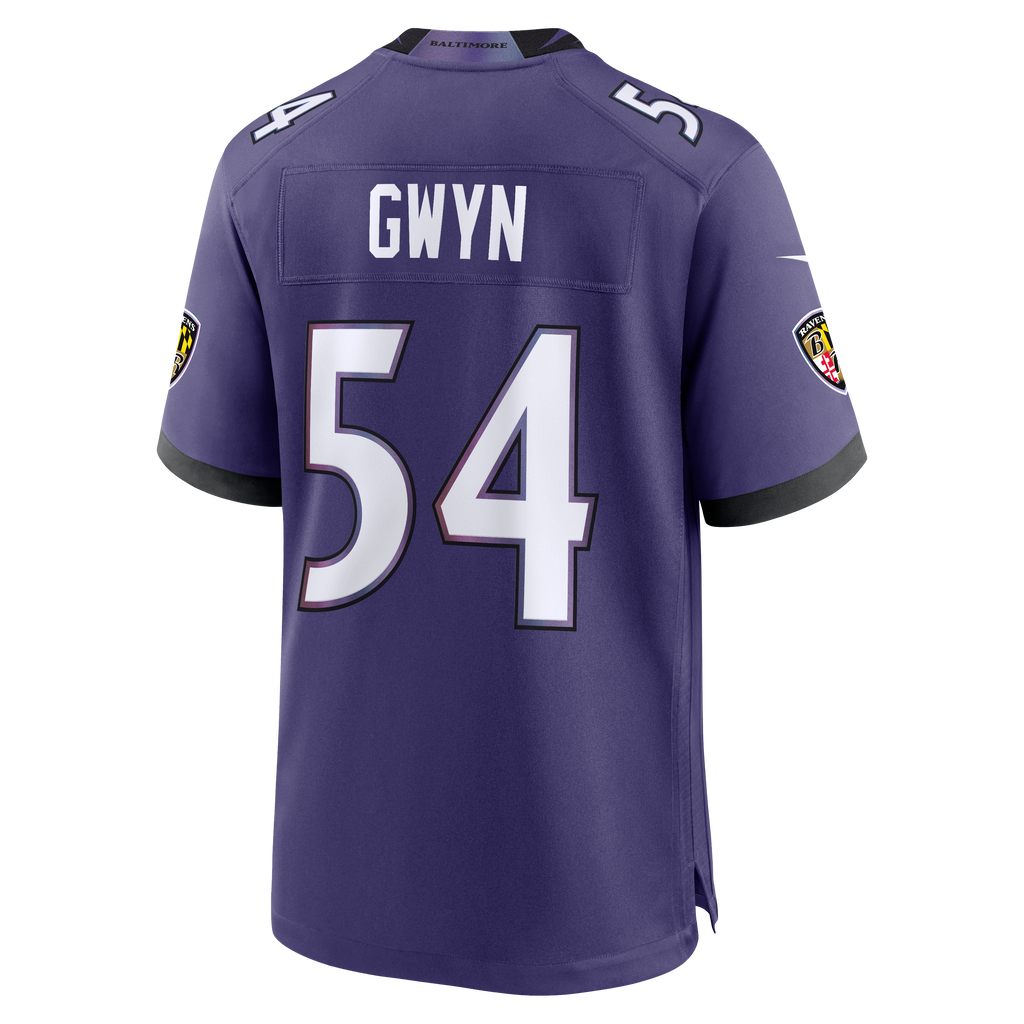 Men's Baltimore Ravens Jovaughn Gwyn Nike Purple Team Game Jersey