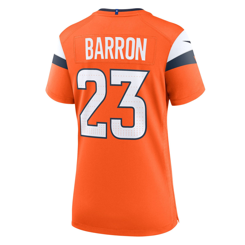 Women's Denver Broncos Jahdae Barron Nike Orange Team Game Jersey