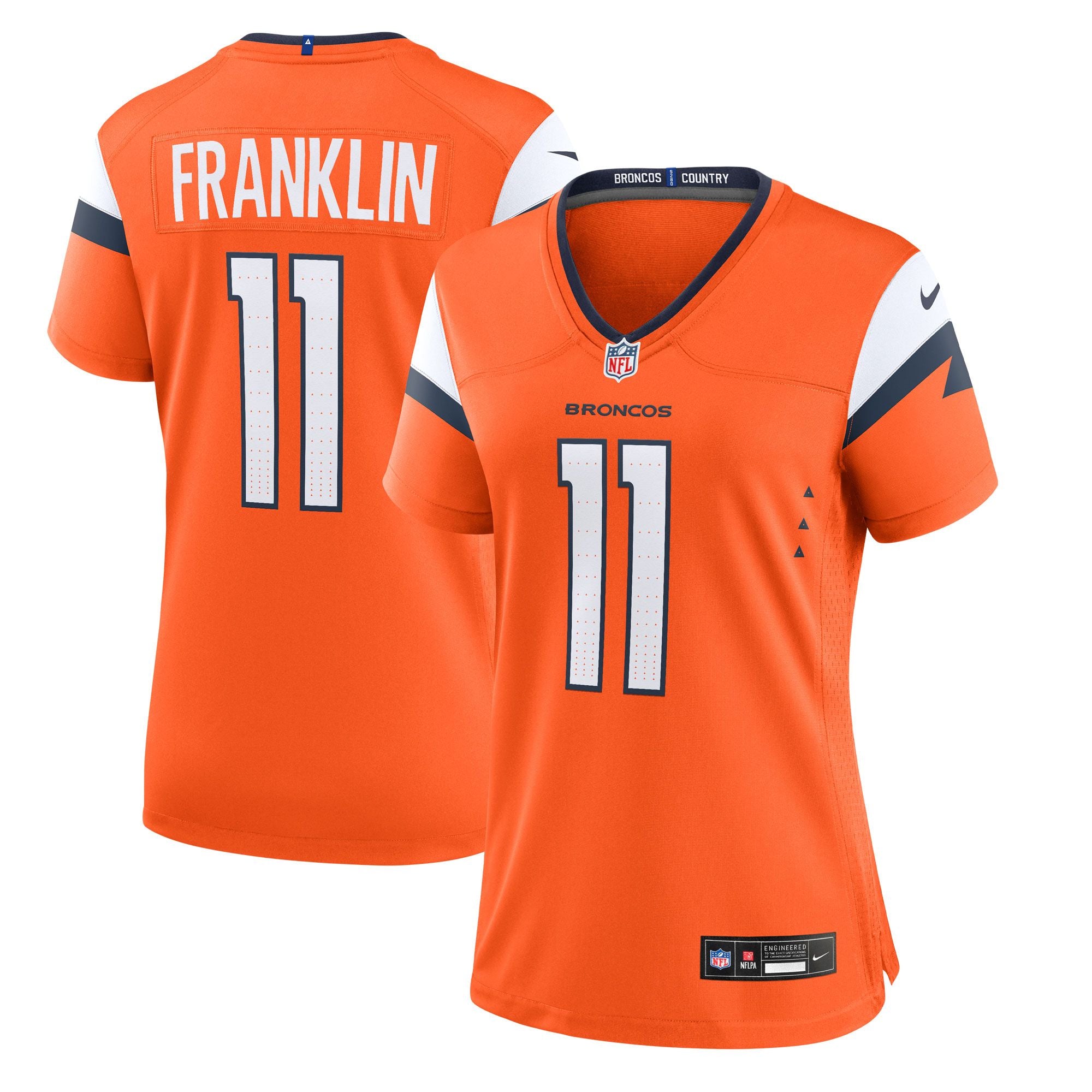 Women's Denver Broncos Troy Franklin Nike Orange Team Game Jersey