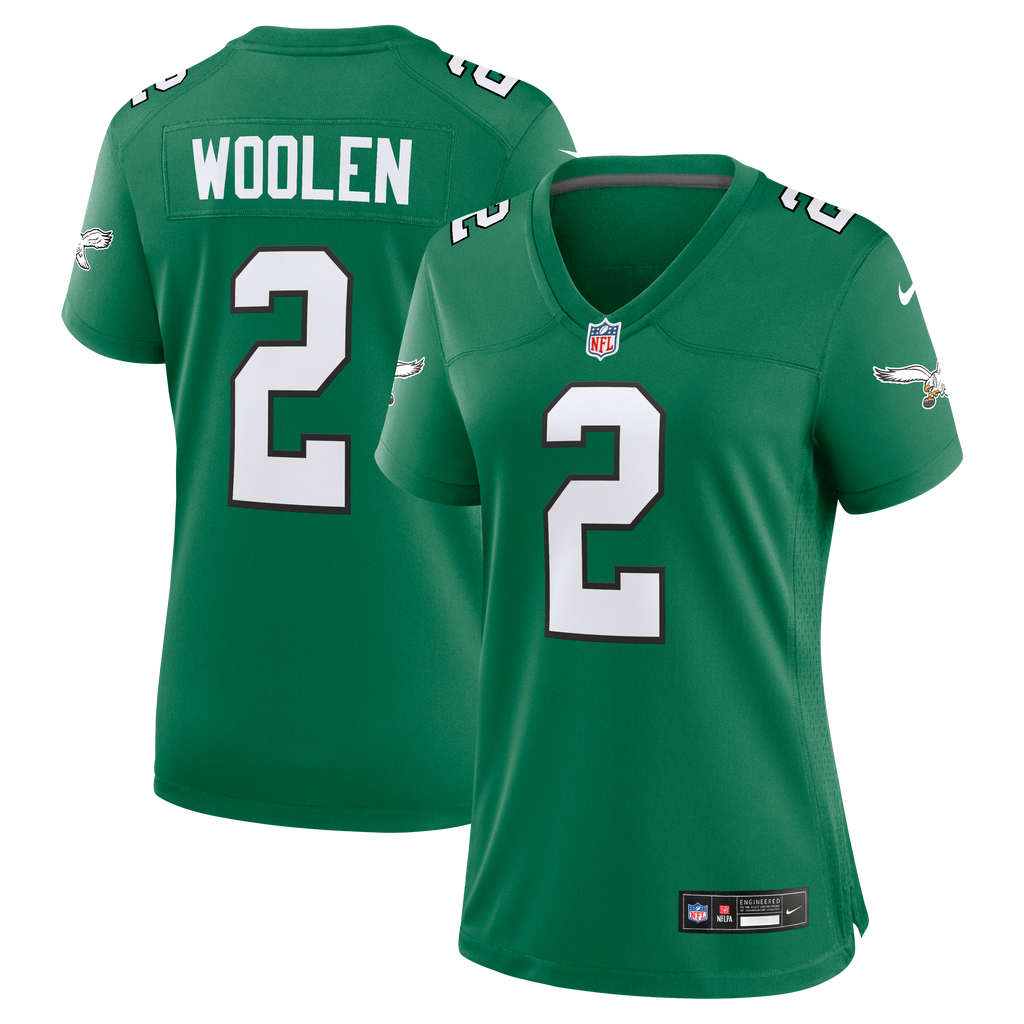 Women's Philadelphia Eagles Tariq Woolen Nike Kelly Green Alternate Game Jersey