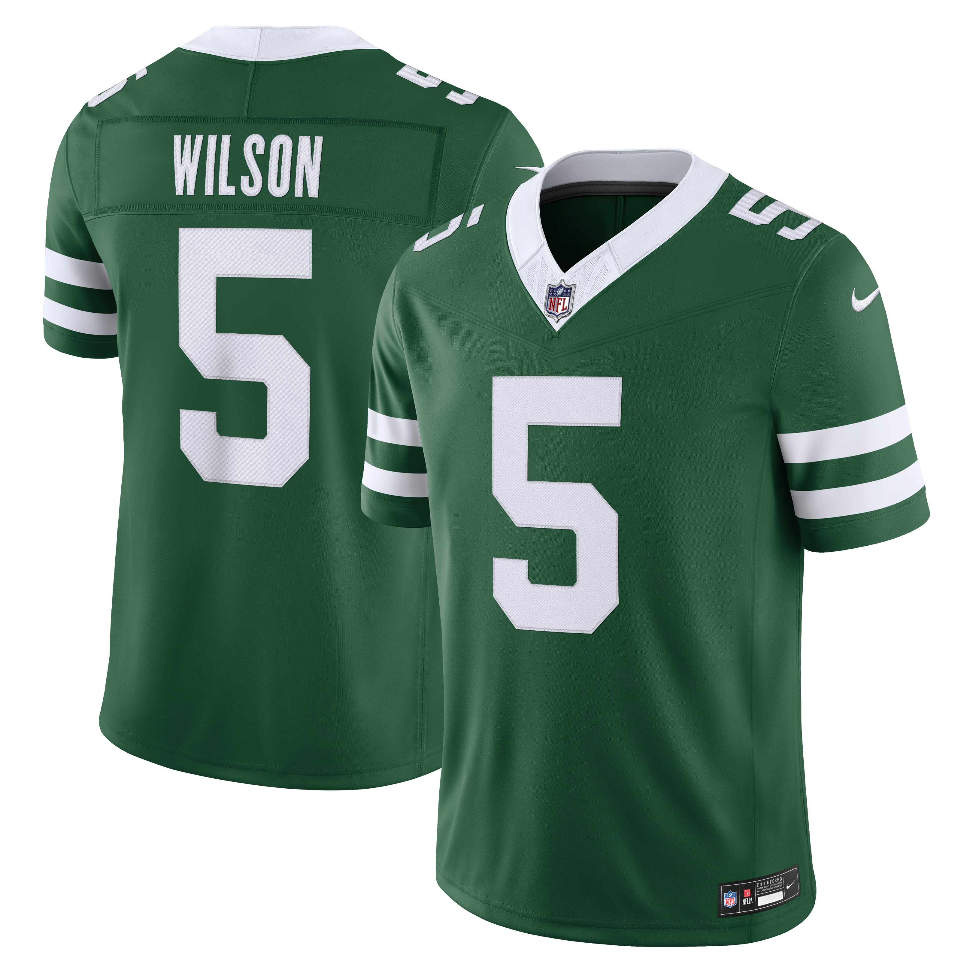 Men's New York Jets Garrett Wilson Nike Legacy Green Team Vapor Fuse Stitched Limited Jersey