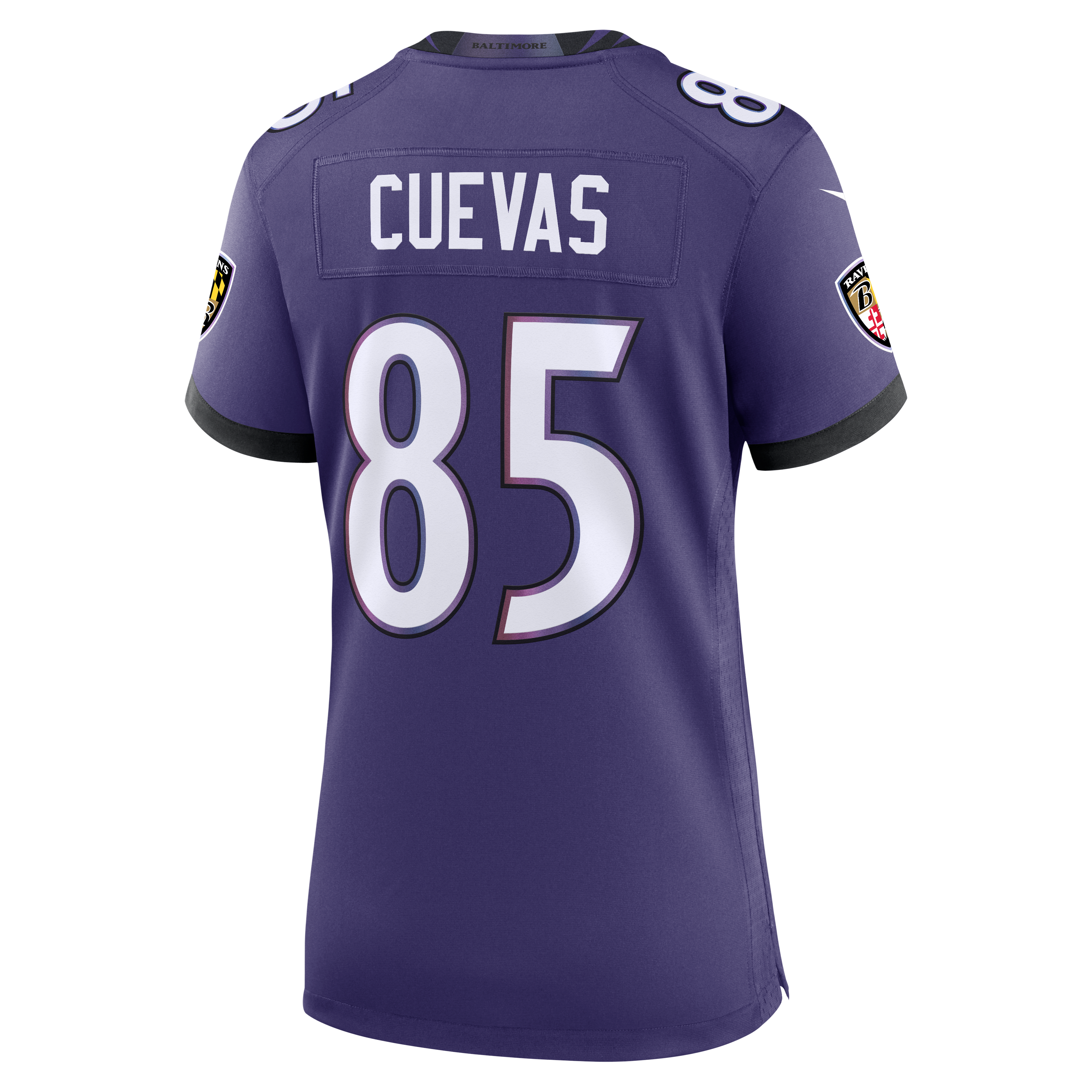 Women's Baltimore Ravens Josh Cuevas Nike Purple Team Game Jersey