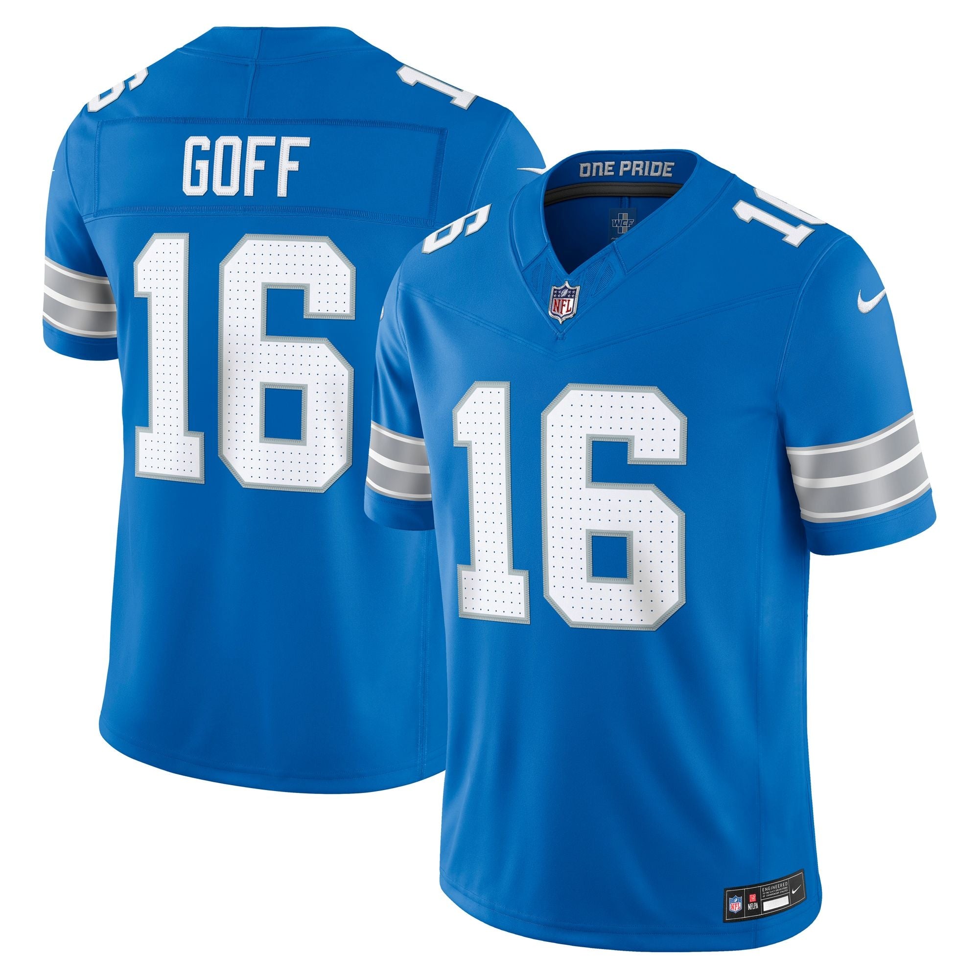 Men's Detroit Lions Jared Goff Nike Blue Team Vapor Fuse Stitched Limited Jersey